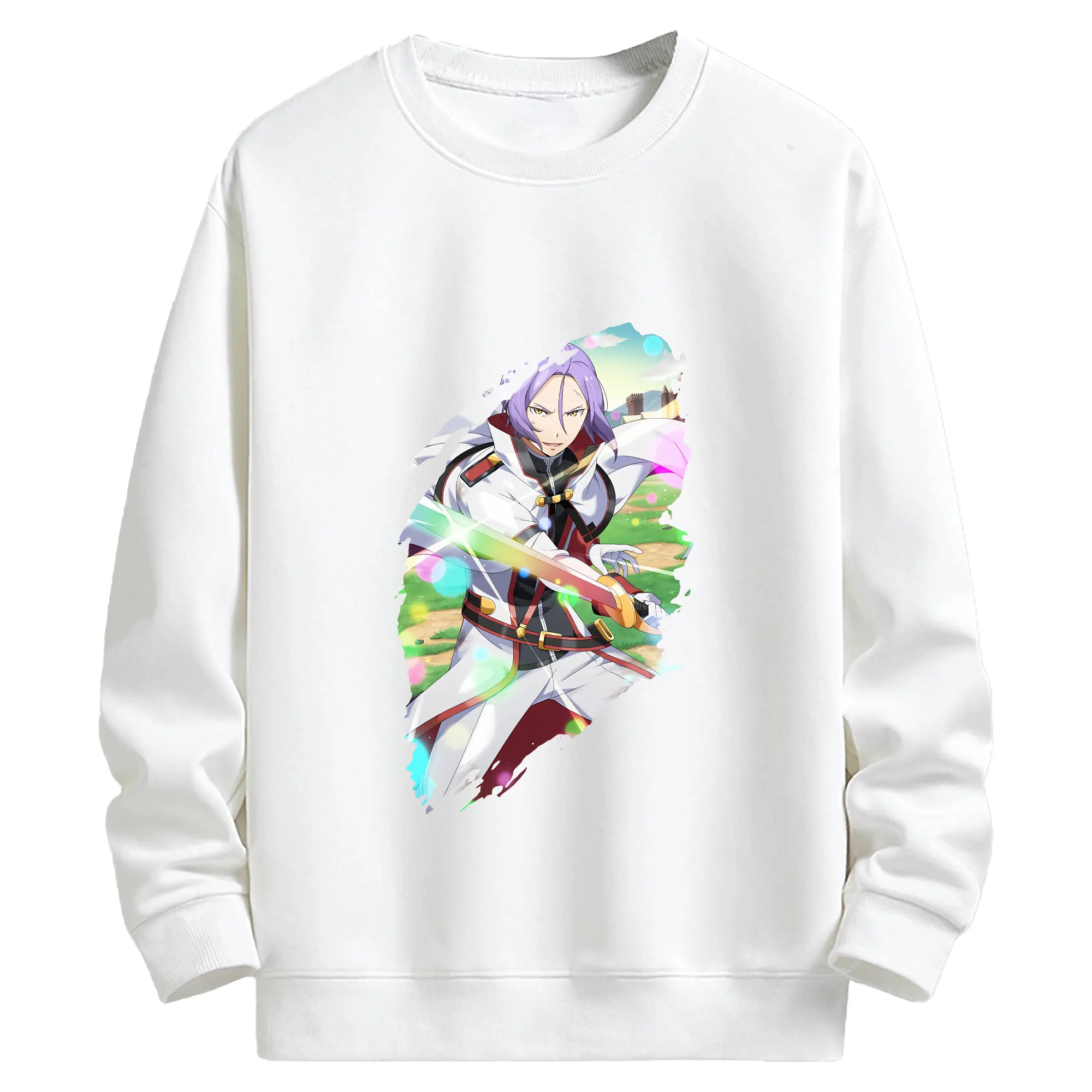 リゼロ グッズ ユリウス - キッズ クルーネックスウェットシャツ ・ フロントプリント ・ 綿80％ ポリエステル20％ ・ 快適 通学 スポーツ 日常使い お散歩用