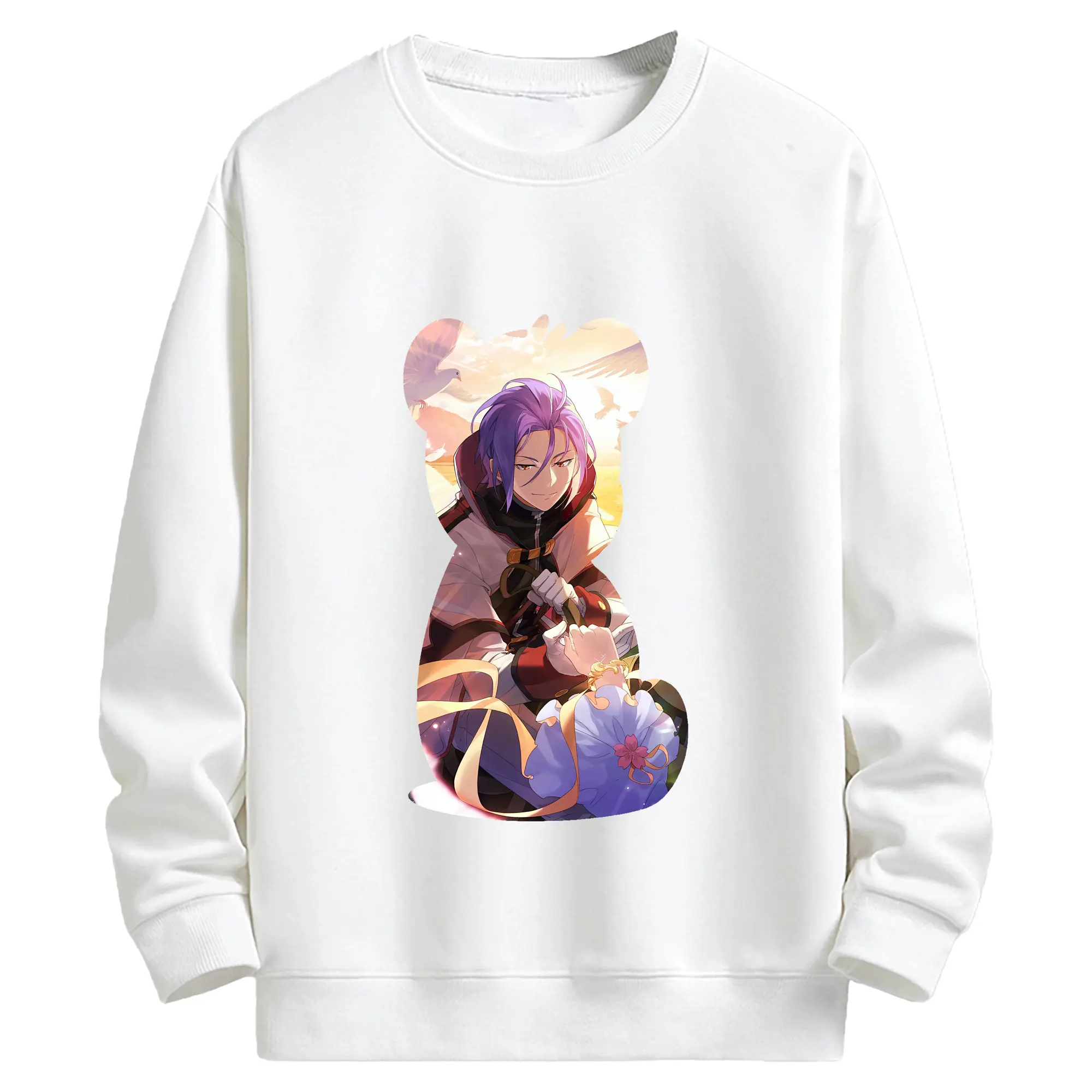 リゼロ グッズ ユリウス - キッズ クルーネックスウェットシャツ ・ フロントプリント ・ 綿80％ ポリエステル20％ ・ 快適 通学 スポーツ 日常使い お散歩用