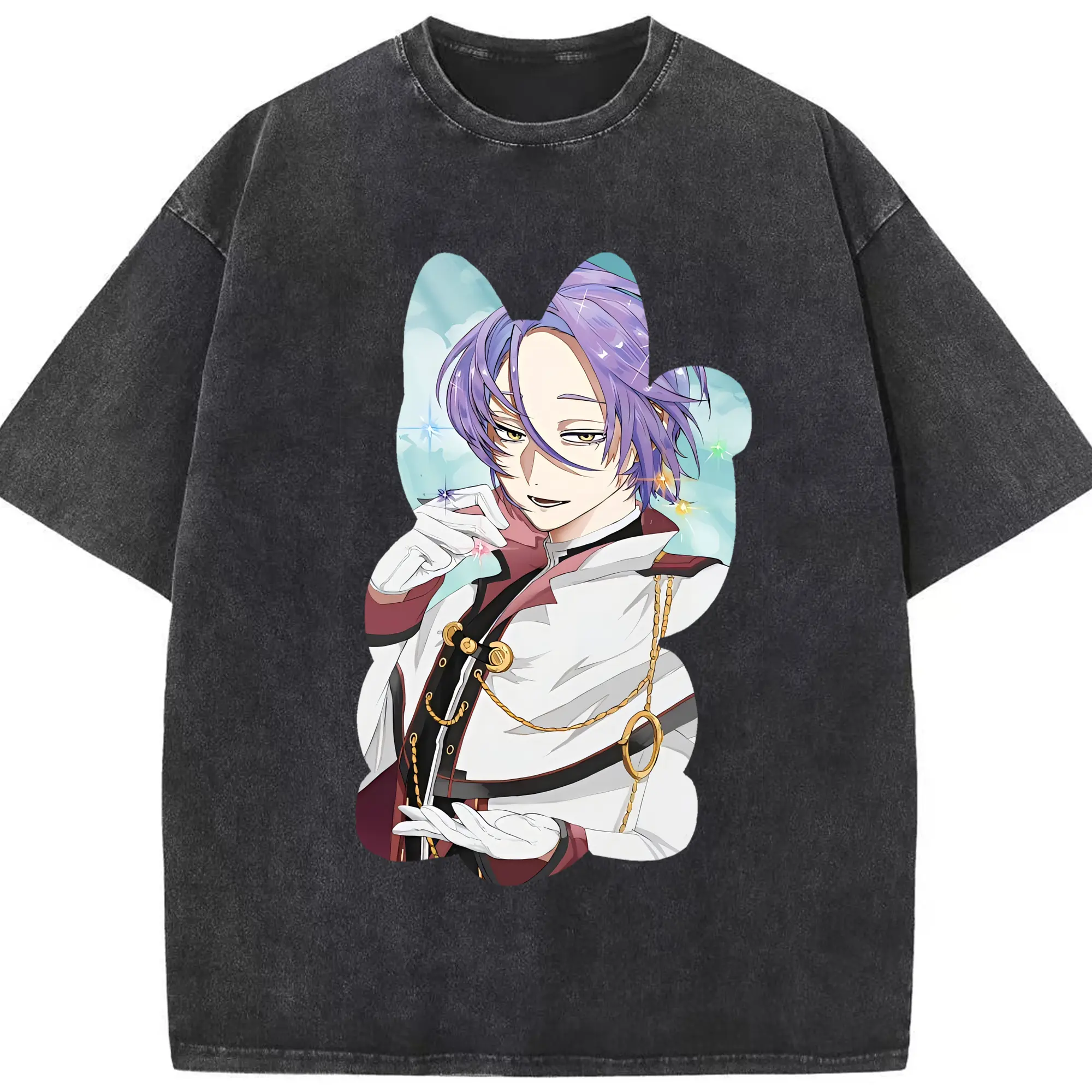 リゼロ グッズ ユリウス - 綿100％ ヴィンテージ風 半袖Tシャツ ・ フロントプリント ・ 柔らか肌触り ・ 通気性 快適 ・ スポーツ カジュアル 外出用
