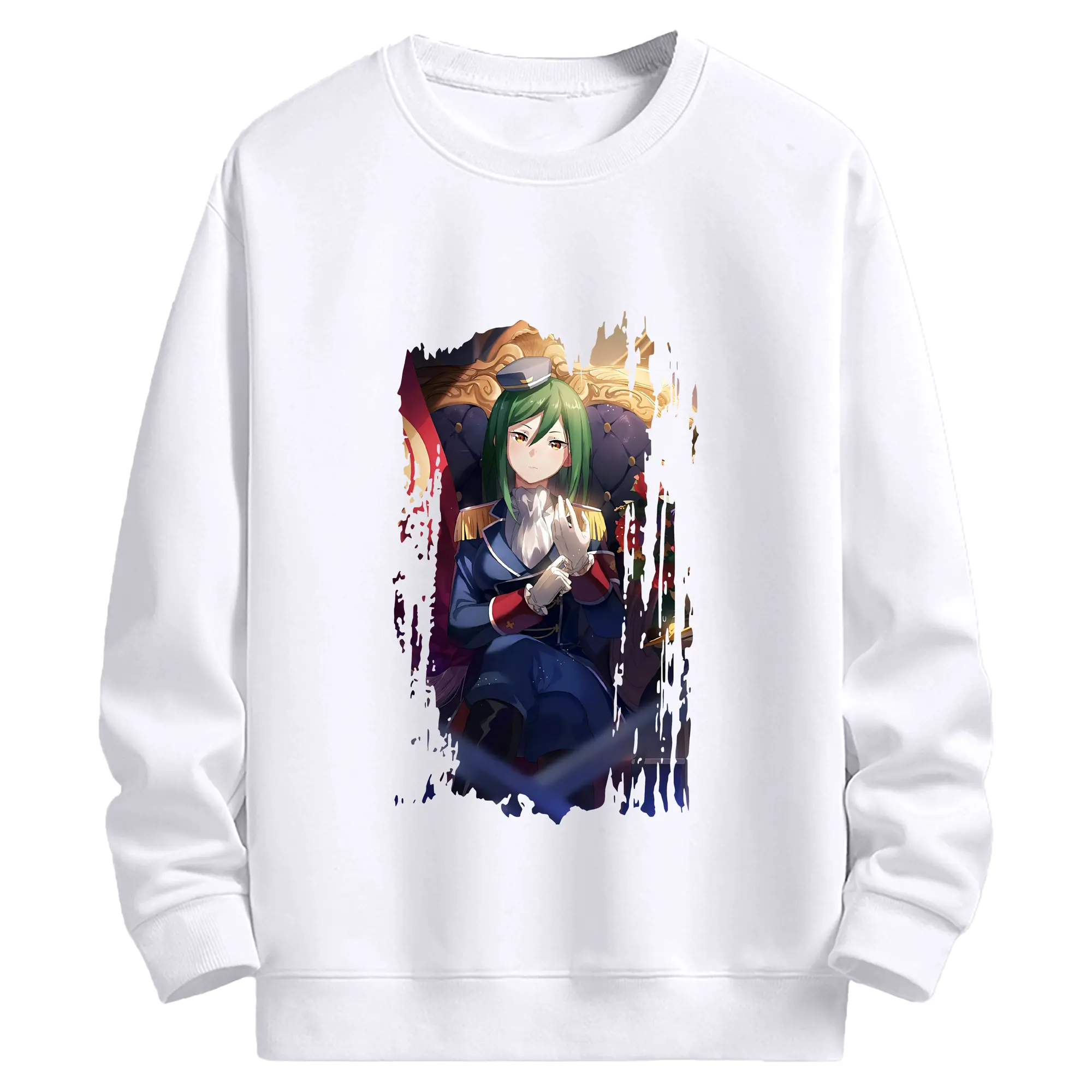 リゼロ グッズ シオン - 高品質 クルーネック スウェット ・ コットン59％ ポリエステル41％ ・ ユニセックス 長袖 トレーナー ・ カジュアル デイリー スポーツ 散歩用