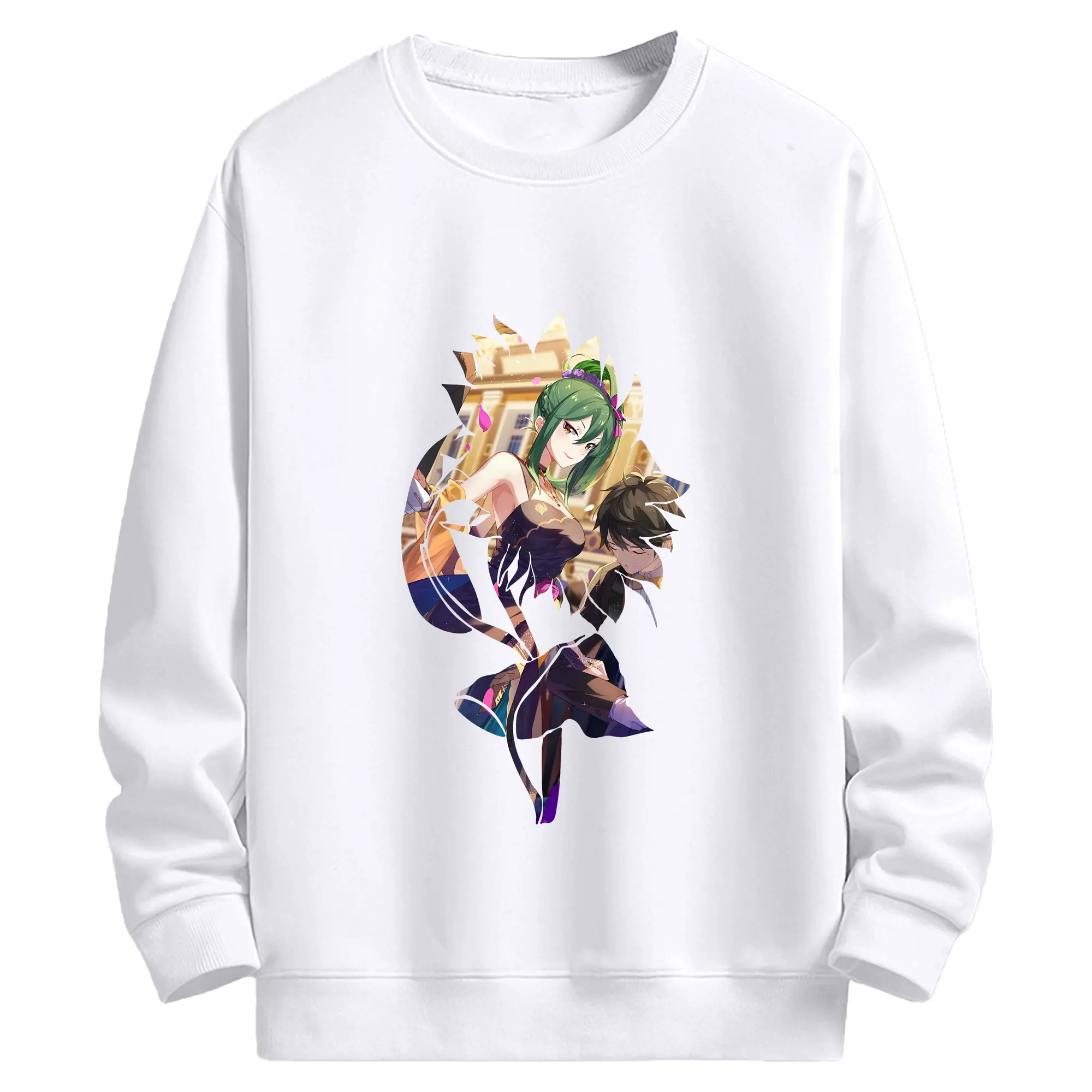 リゼロ グッズ シオン - 高品質 クルーネック スウェット ・ コットン59％ ポリエステル41％ ・ ユニセックス 長袖 トレーナー ・ カジュアル デイリー スポーツ 散歩用