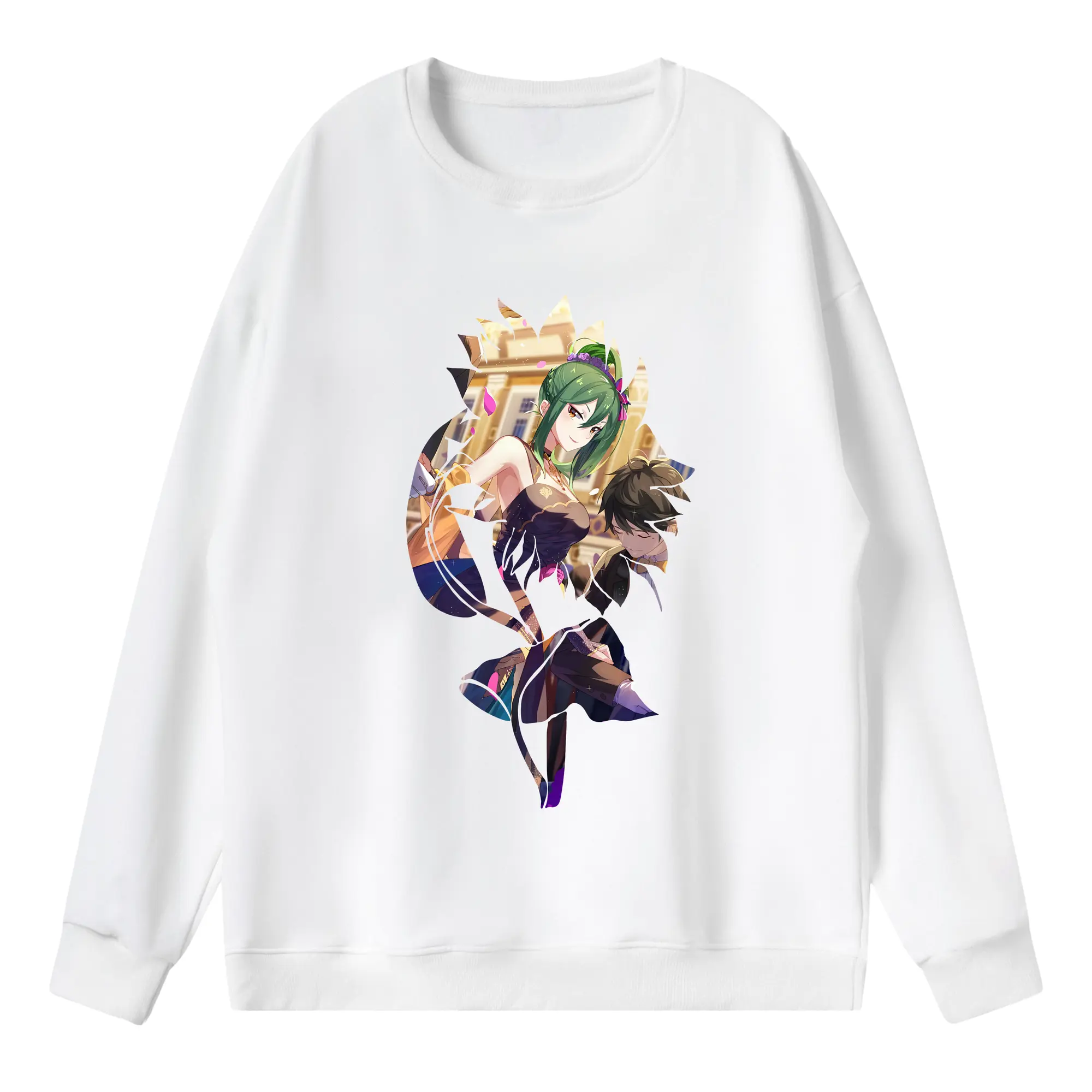 リゼロ グッズ シオン - 薄手 クルーネック スウェット 裏毛260g · ポリエステル 春秋向け カジュアル 男女兼用 · トレーナー デイリー スポーツ 散歩に最適