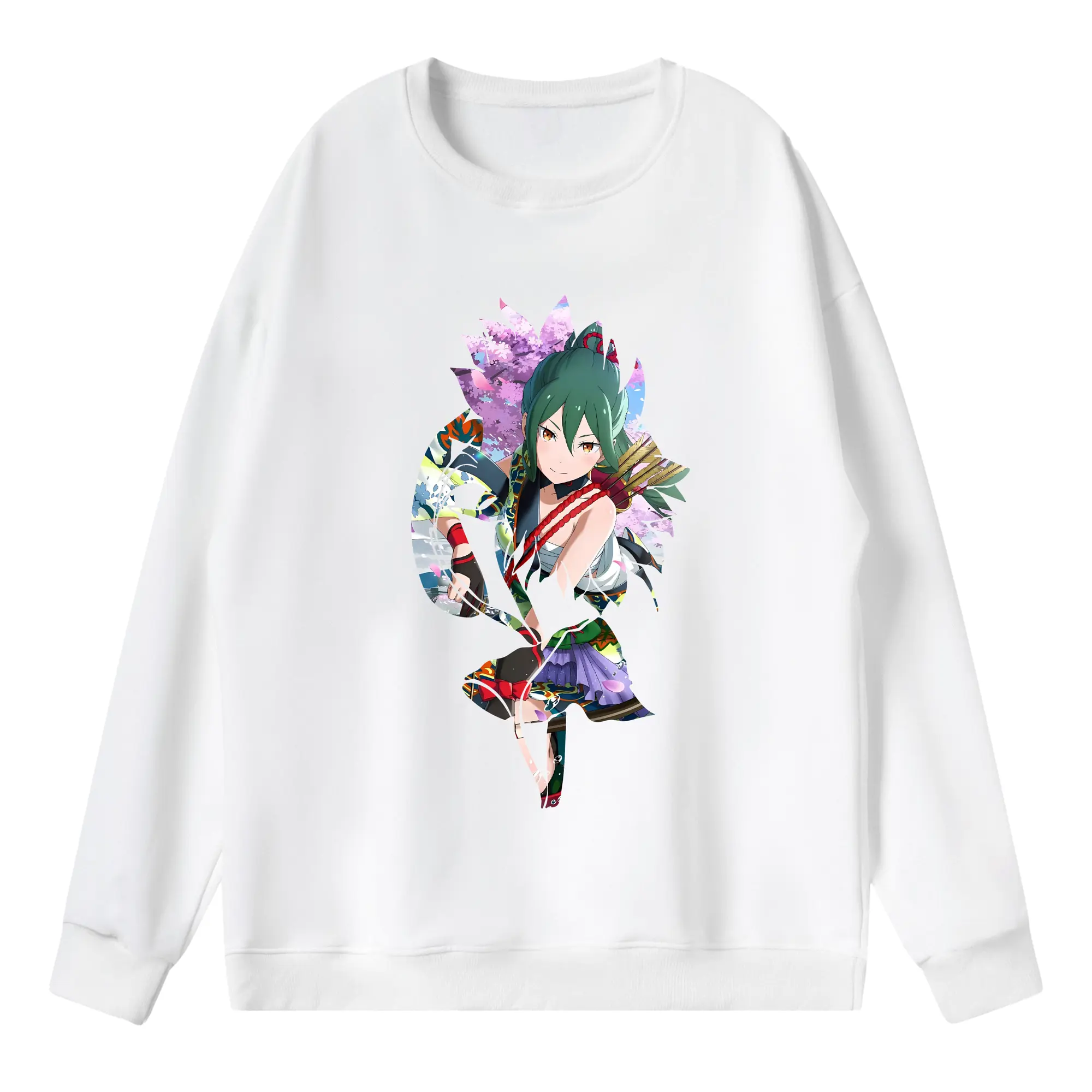 リゼロ グッズ シオン - 薄手 クルーネック スウェット 裏毛260g · ポリエステル 春秋向け カジュアル 男女兼用 · トレーナー デイリー スポーツ 散歩に最適