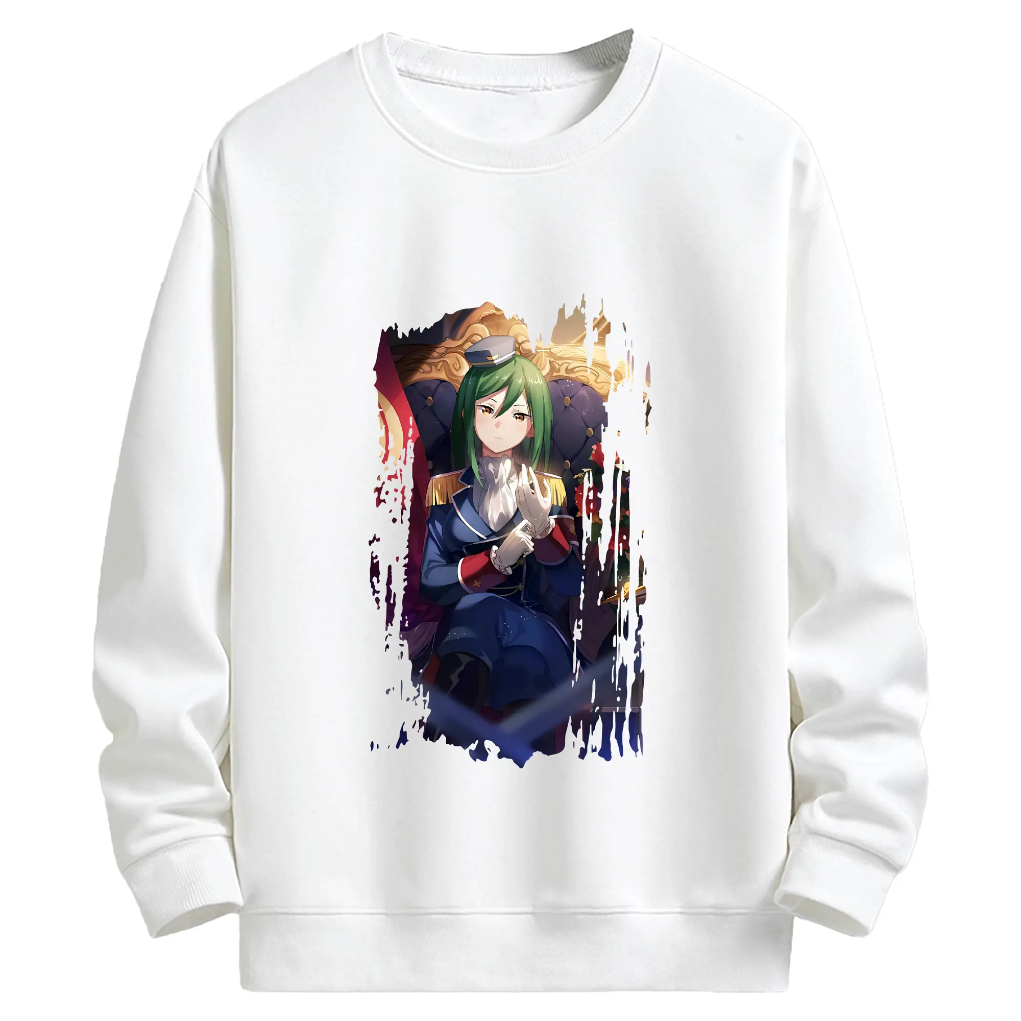 リゼロ グッズ シオン - キッズ クルーネックスウェットシャツ ・ フロントプリント ・ 綿80％ ポリエステル20％ ・ 快適 通学 スポーツ 日常使い お散歩用