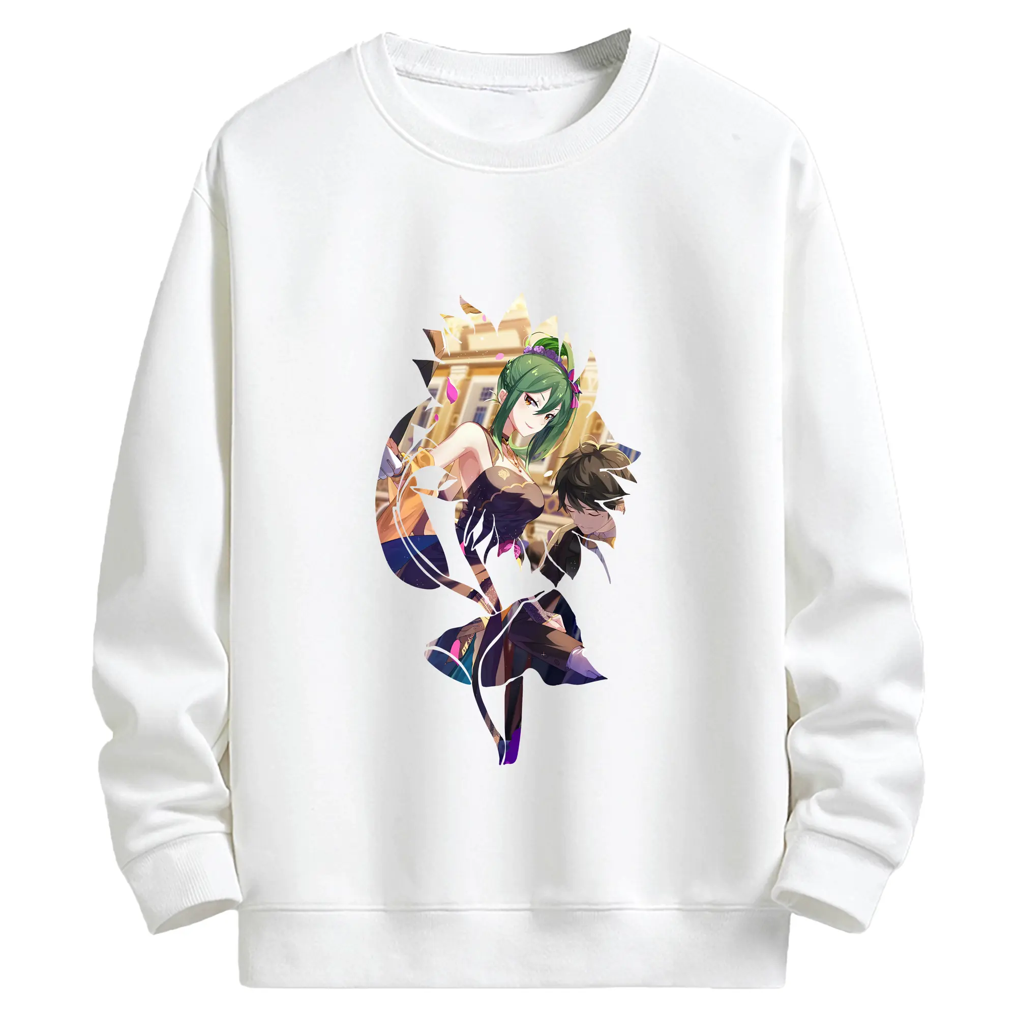 リゼロ グッズ シオン - キッズ クルーネックスウェットシャツ ・ フロントプリント ・ 綿80％ ポリエステル20％ ・ 快適 通学 スポーツ 日常使い お散歩用