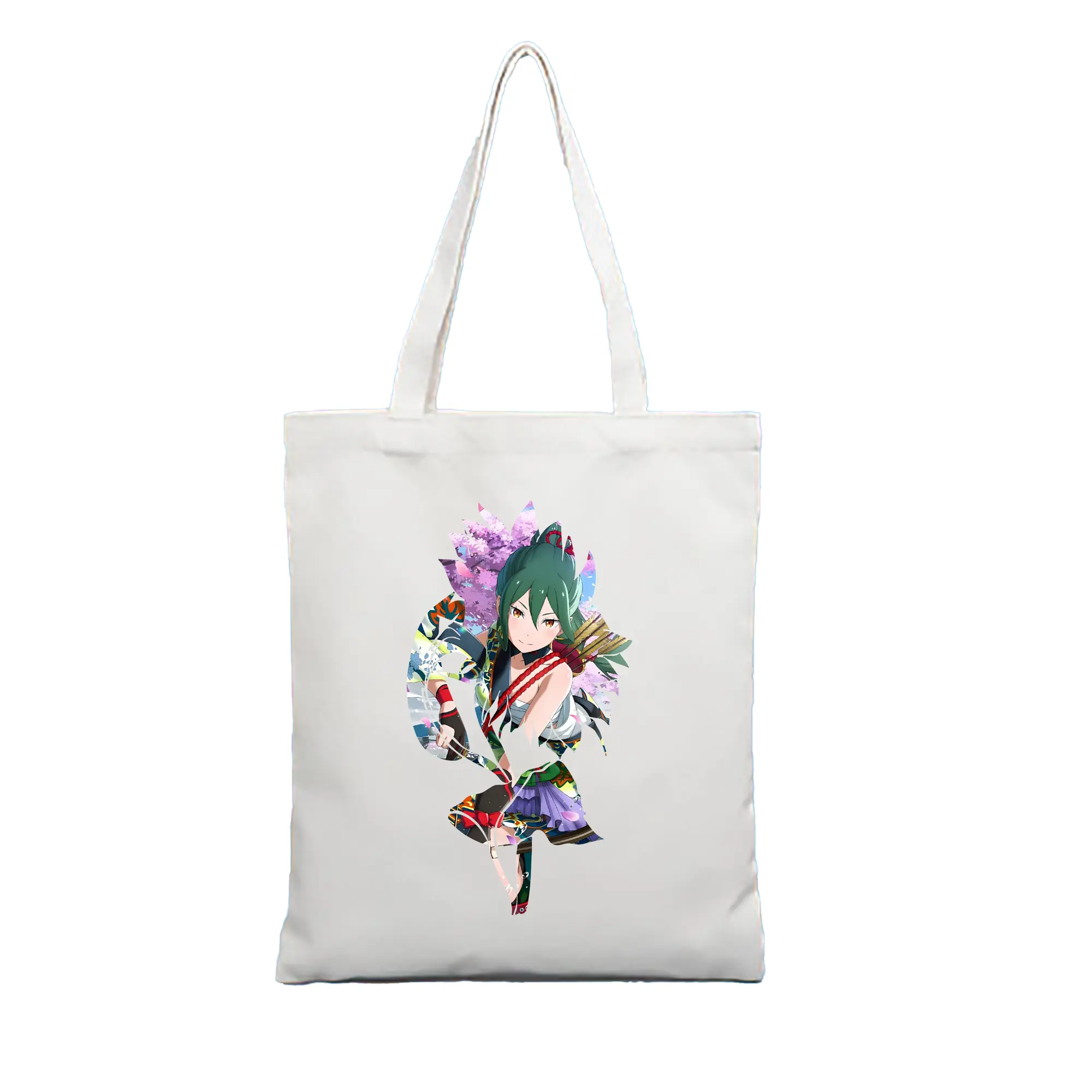 リゼロ グッズ シオン - 縦型キャンバス手提げバッグ（トートバッグ） ・ キャンバス素材 ・ ショッピング用 ・ 軽量 丈夫 お手入れ簡単