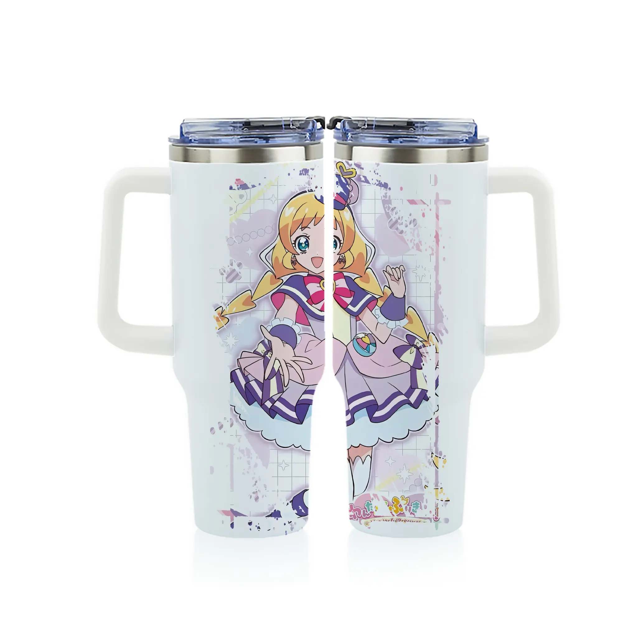 わんだふるぷりきゅあ グッズ 犬飼いろは - 1200mL フルプリント車用タンブラー ・ 304ステンレス 内側 ・ 201ステンレス 外側 ・ 保温 保冷 ・ 通勤 ドライブ アウトドア用