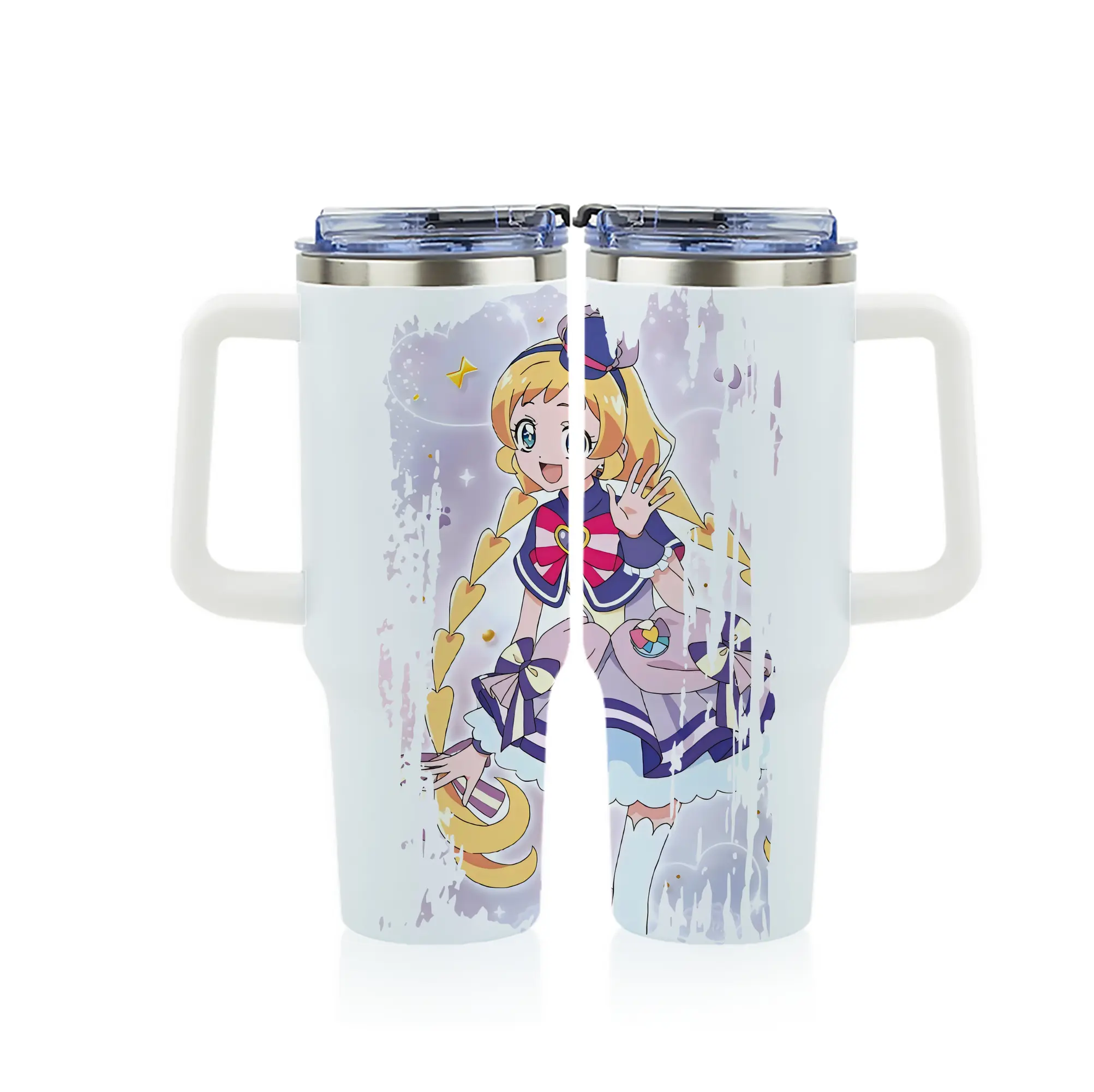 わんだふるぷりきゅあ グッズ 犬飼いろは - 1200mL フルプリント車用タンブラー ・ 304ステンレス 内側 ・ 201ステンレス 外側 ・ 保温 保冷 ・ 通勤 ドライブ アウトドア用