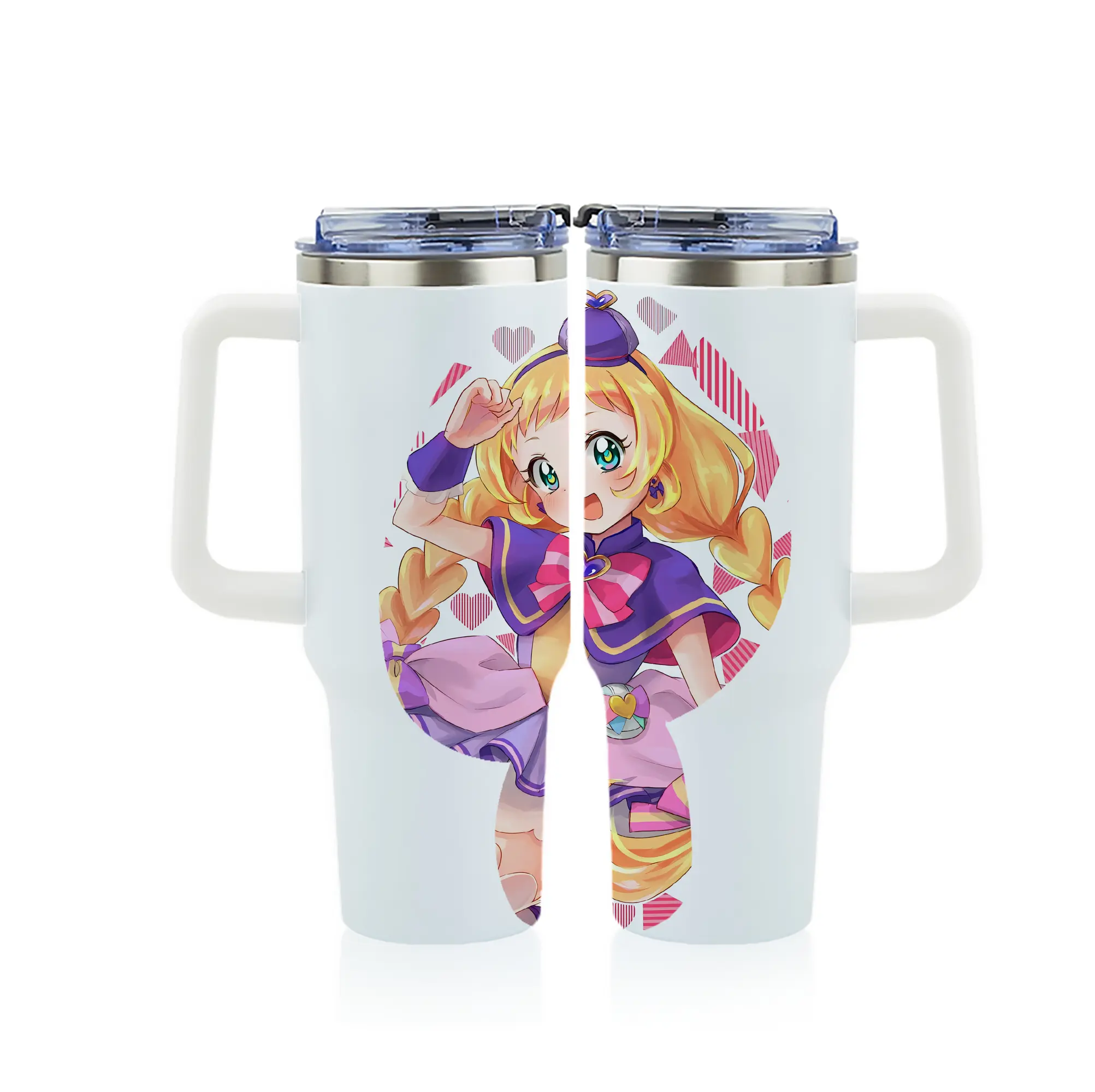 わんだふるぷりきゅあ グッズ 犬飼いろは - 1200mL フルプリント車用タンブラー ・ 304ステンレス 内側 ・ 201ステンレス 外側 ・ 保温 保冷 ・ 通勤 ドライブ アウトドア用