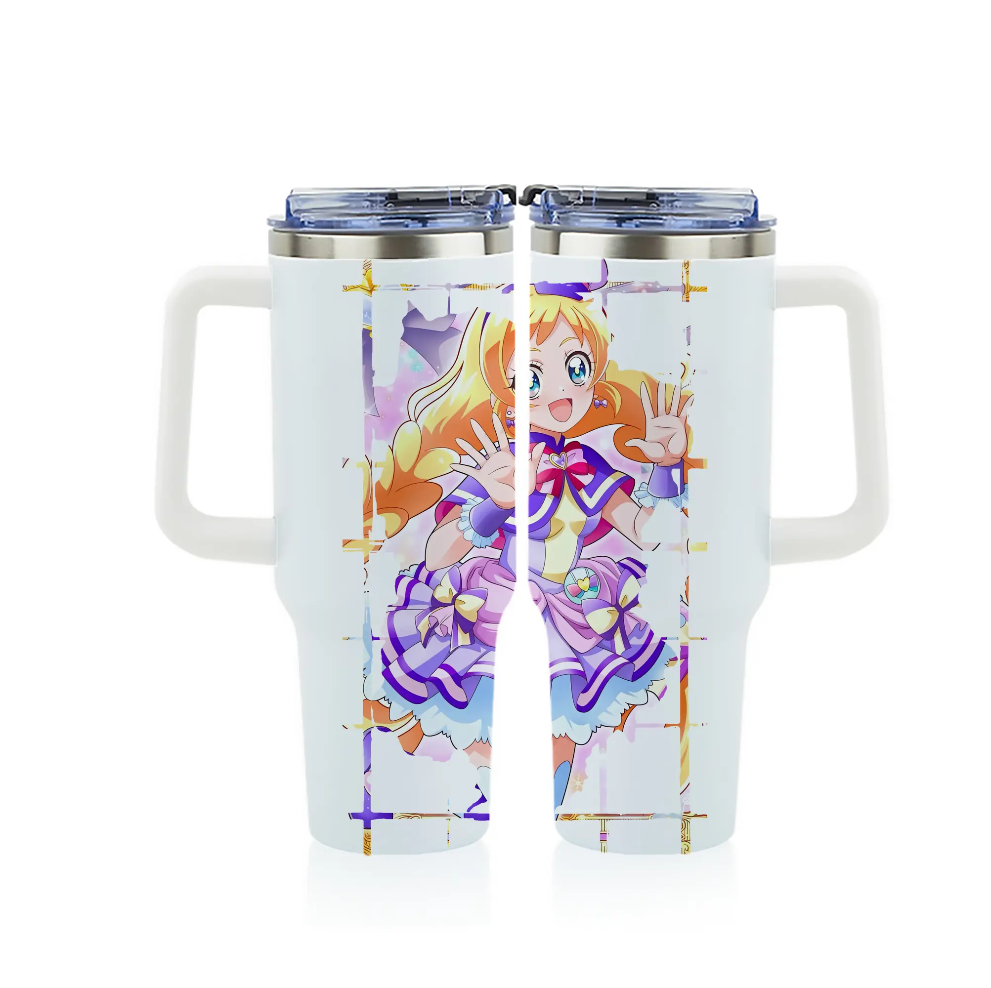 わんだふるぷりきゅあ グッズ 犬飼いろは - 1200mL フルプリント車用タンブラー ・ 304ステンレス 内側 ・ 201ステンレス 外側 ・ 保温 保冷 ・ 通勤 ドライブ アウトドア用