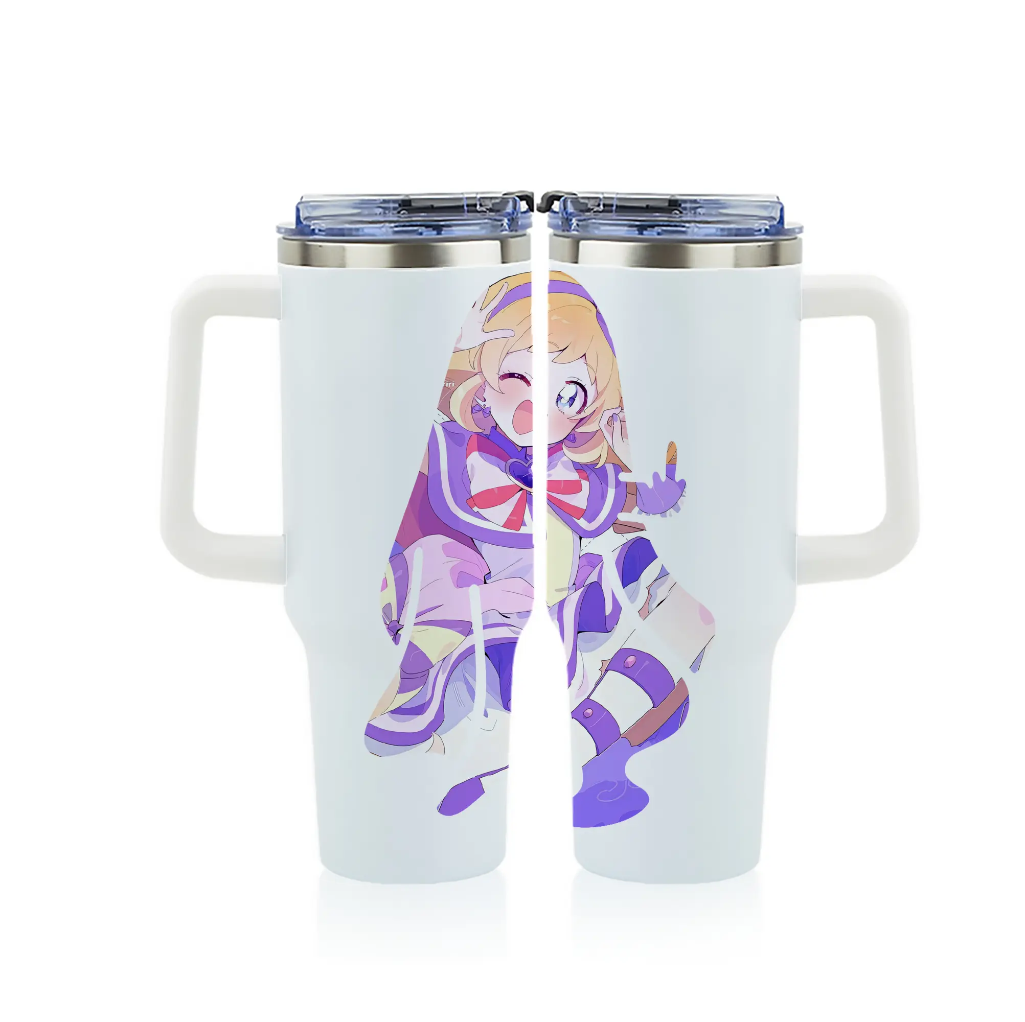 わんだふるぷりきゅあ グッズ 犬飼いろは - 1200mL フルプリント車用タンブラー ・ 304ステンレス 内側 ・ 201ステンレス 外側 ・ 保温 保冷 ・ 通勤 ドライブ アウトドア用