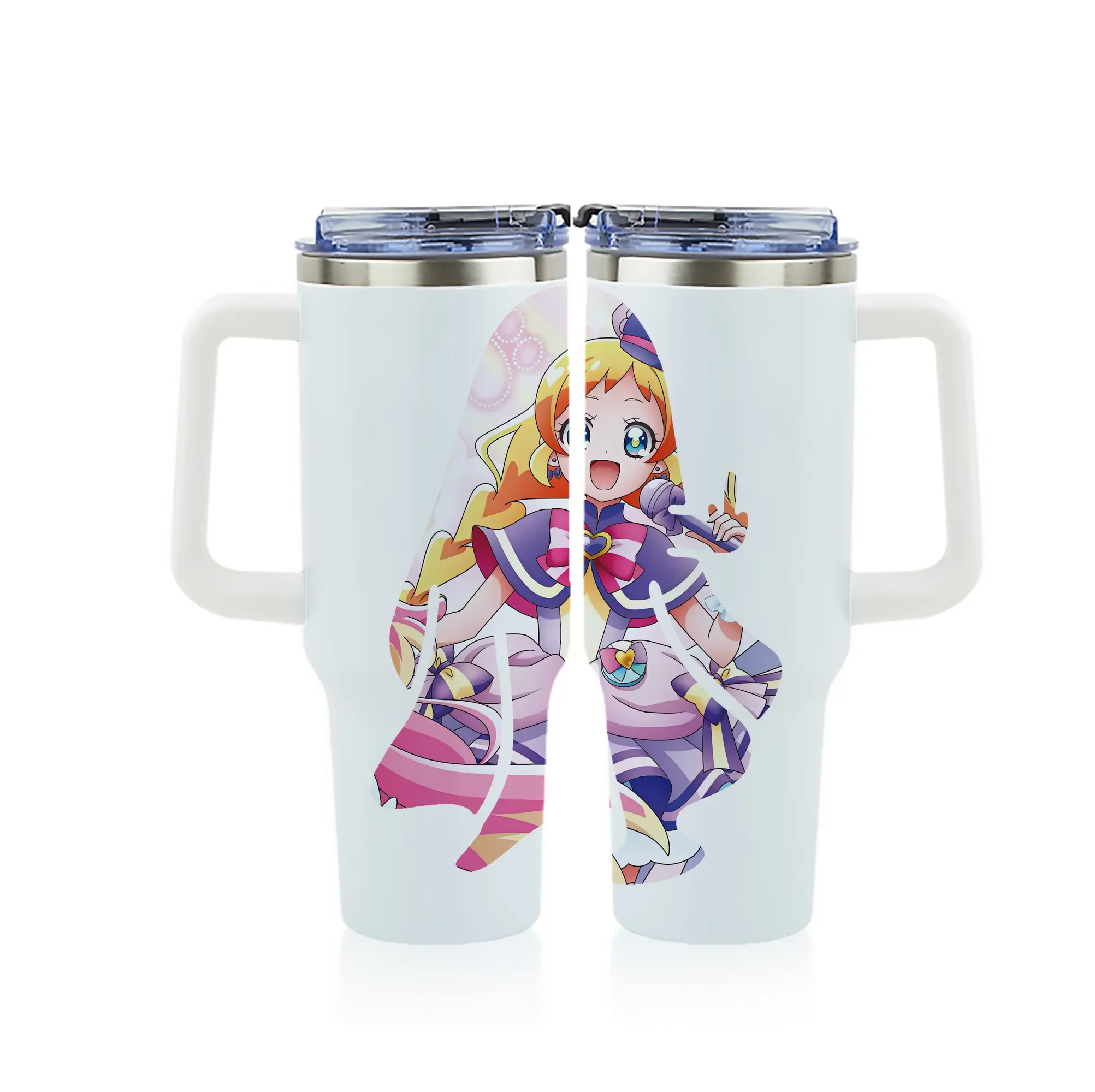 わんだふるぷりきゅあ グッズ 犬飼いろは - 1200mL フルプリント車用タンブラー ・ 304ステンレス 内側 ・ 201ステンレス 外側 ・ 保温 保冷 ・ 通勤 ドライブ アウトドア用