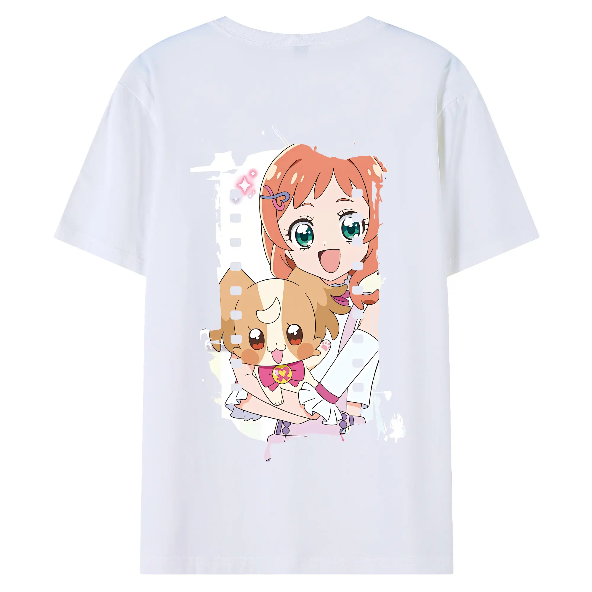 わんだふるぷりきゅあ グッズ 犬飼いろは - 綿100％ 半袖Tシャツ ・ バックプリント ・ 快適 通気性 ・ 日常使い 散歩 スポーツ用