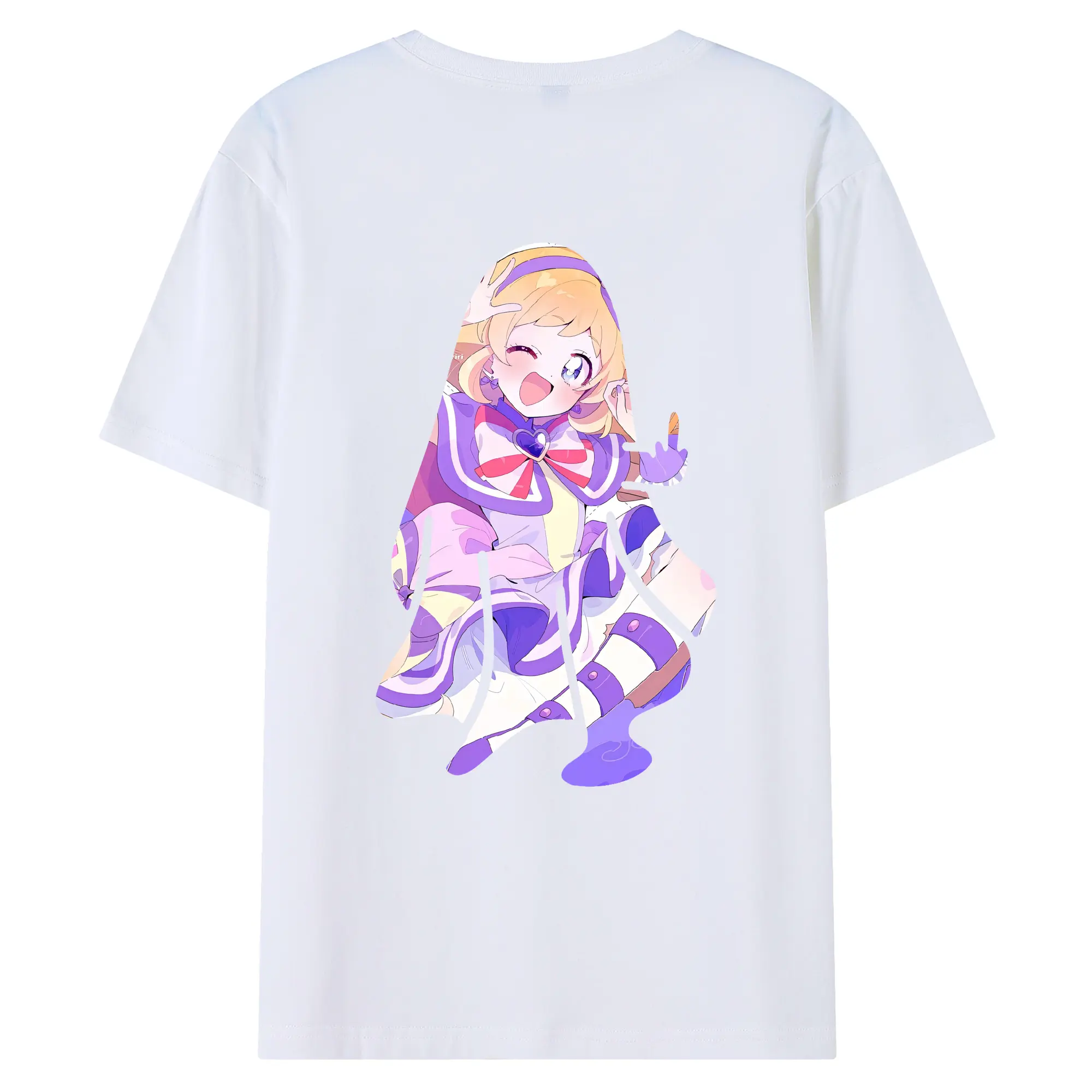 わんだふるぷりきゅあ グッズ 犬飼いろは - 綿100％ 半袖Tシャツ ・ バックプリント ・ 快適 通気性 ・ 日常使い 散歩 スポーツ用