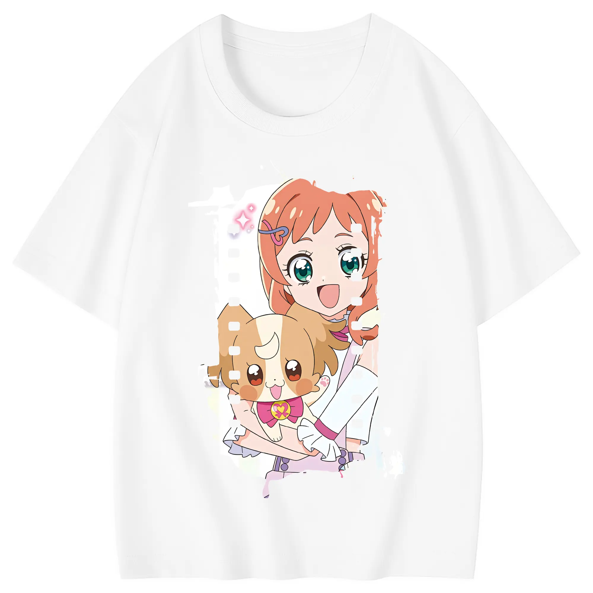 わんだふるぷりきゅあ グッズ 犬飼いろは - 綿100％ キッズTシャツ ・ フロントプリント ・ 快適 通気性 ・ スポーツ カジュアル 散歩用