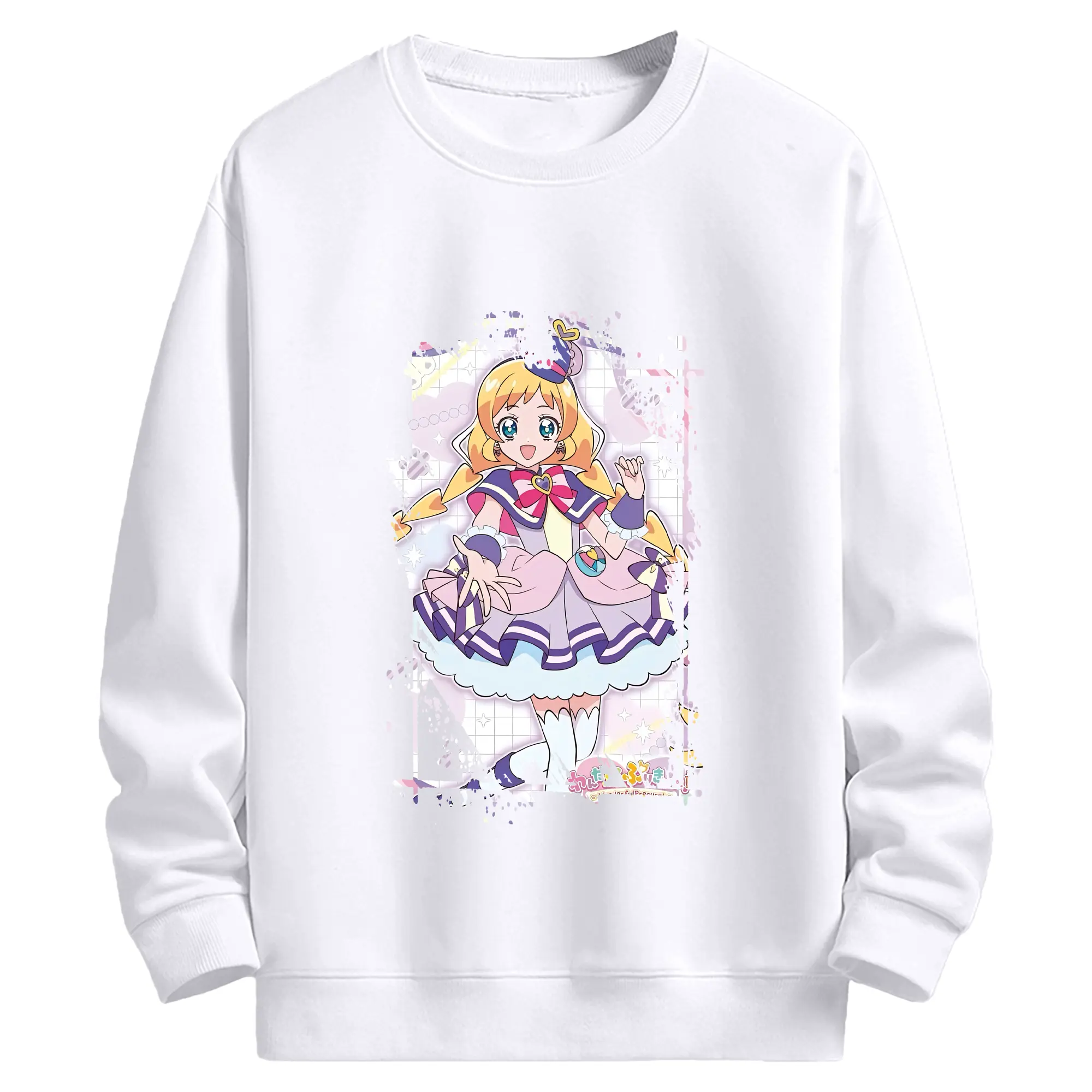 わんだふるぷりきゅあ グッズ 犬飼いろは - 高品質 クルーネック スウェット ・ コットン59％ ポリエステル41％ ・ ユニセックス 長袖 トレーナー ・ カジュアル デイリー スポーツ 散歩用