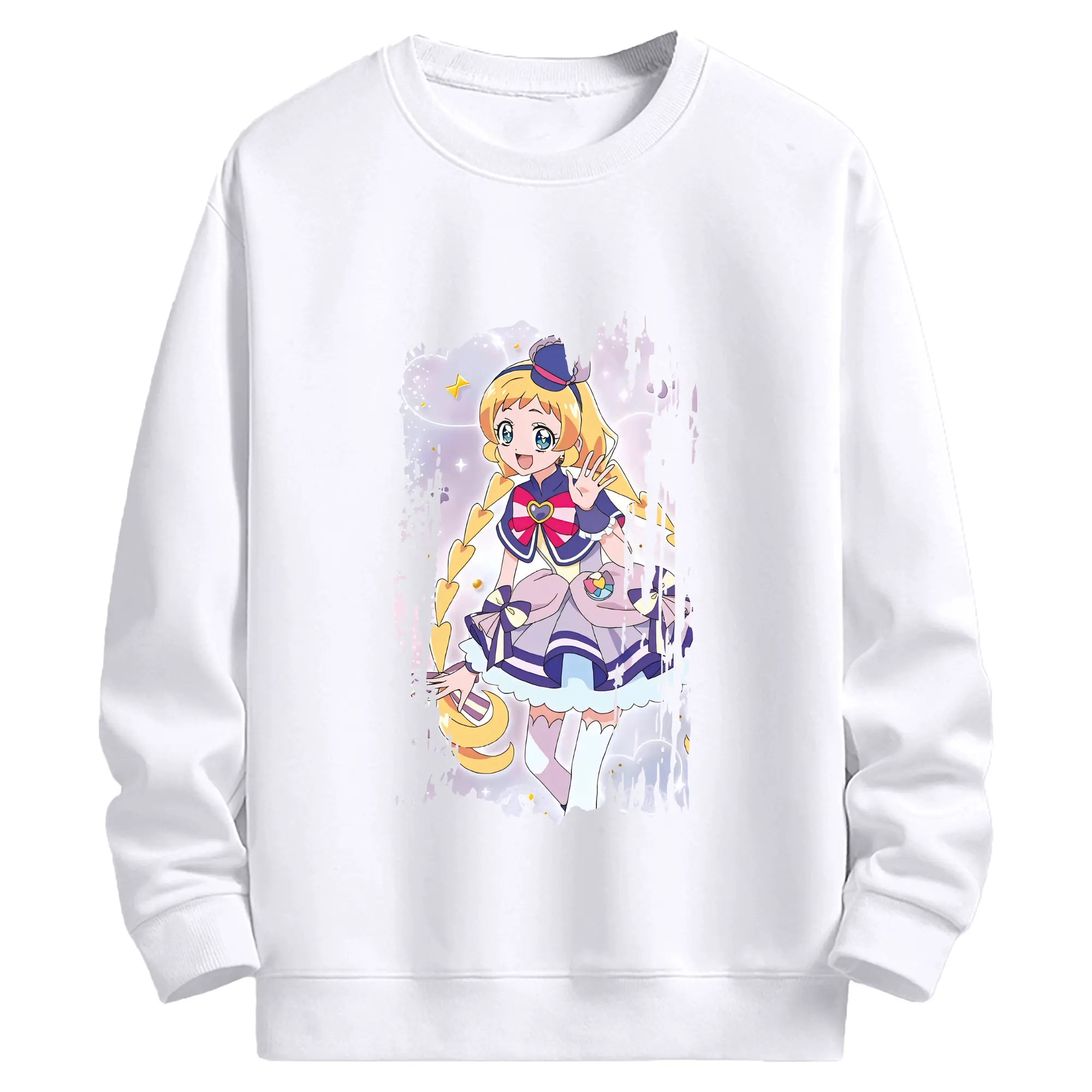 わんだふるぷりきゅあ グッズ 犬飼いろは - 高品質 クルーネック スウェット ・ コットン59％ ポリエステル41％ ・ ユニセックス 長袖 トレーナー ・ カジュアル デイリー スポーツ 散歩用