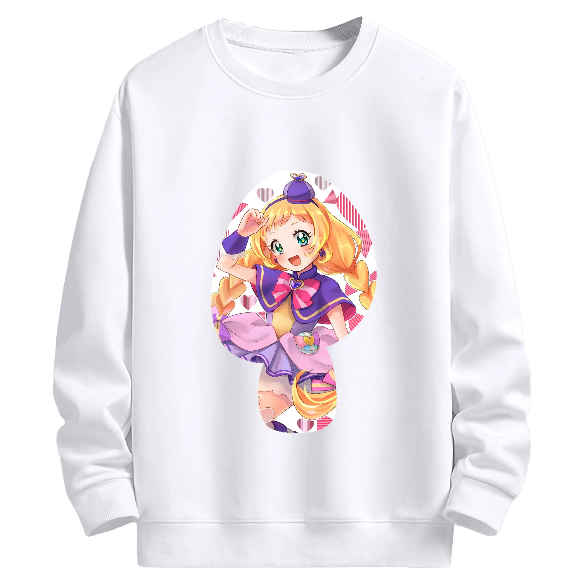 わんだふるぷりきゅあ グッズ 犬飼いろは - 高品質 クルーネック スウェット ・ コットン59％ ポリエステル41％ ・ ユニセックス 長袖 トレーナー ・ カジュアル デイリー スポーツ 散歩用