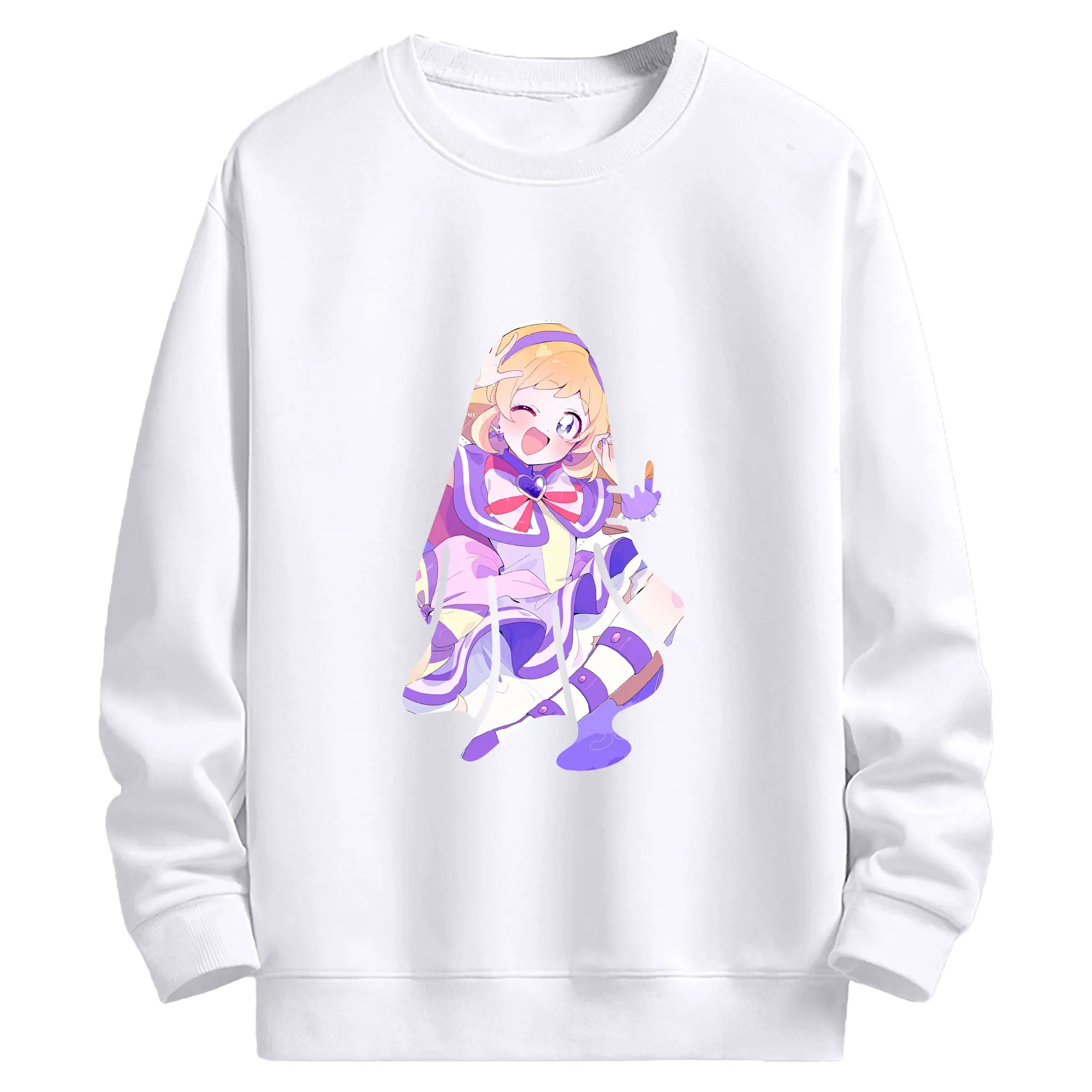 わんだふるぷりきゅあ グッズ 犬飼いろは - 高品質 クルーネック スウェット ・ コットン59％ ポリエステル41％ ・ ユニセックス 長袖 トレーナー ・ カジュアル デイリー スポーツ 散歩用