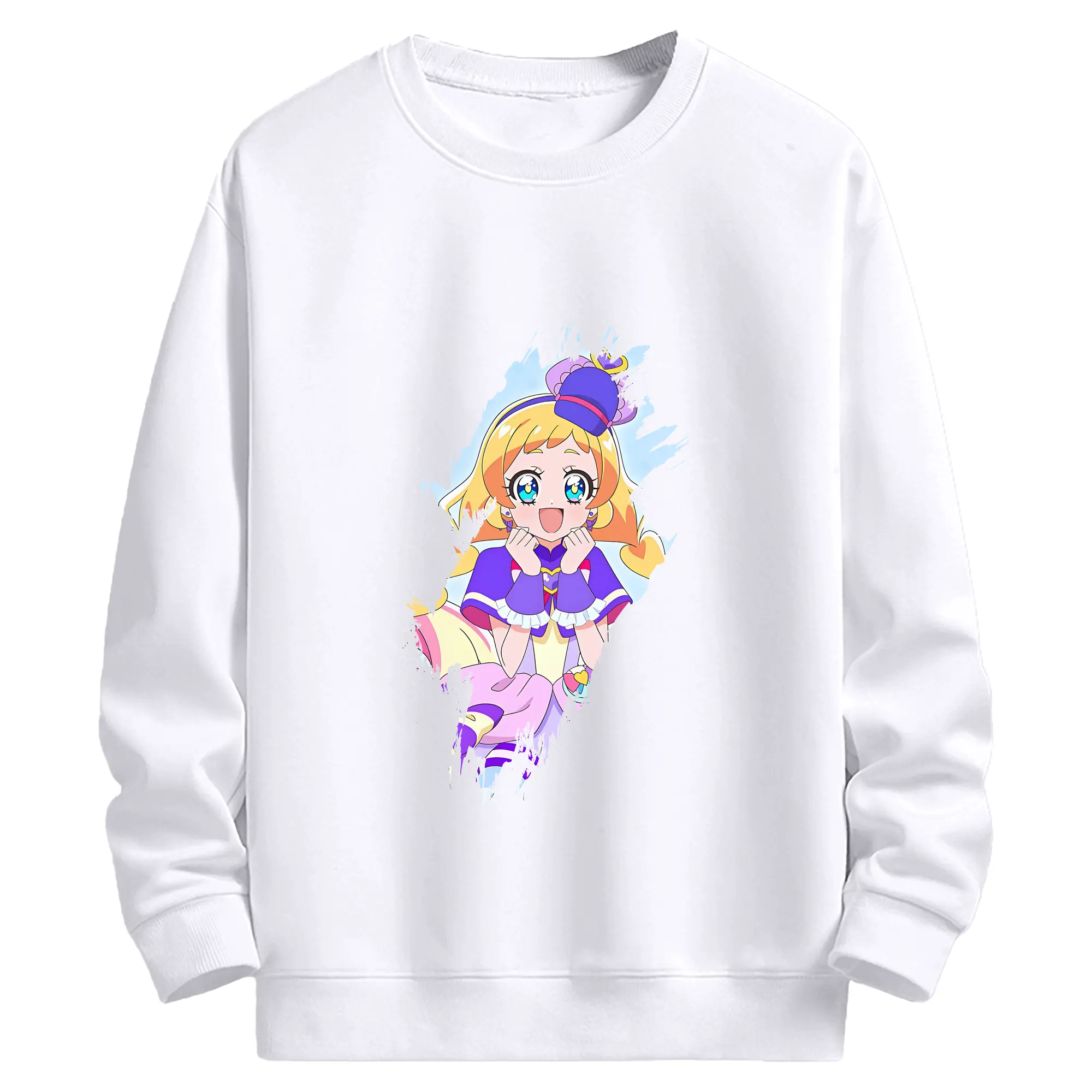 わんだふるぷりきゅあ グッズ 犬飼いろは - 高品質 クルーネック スウェット ・ コットン59％ ポリエステル41％ ・ ユニセックス 長袖 トレーナー ・ カジュアル デイリー スポーツ 散歩用