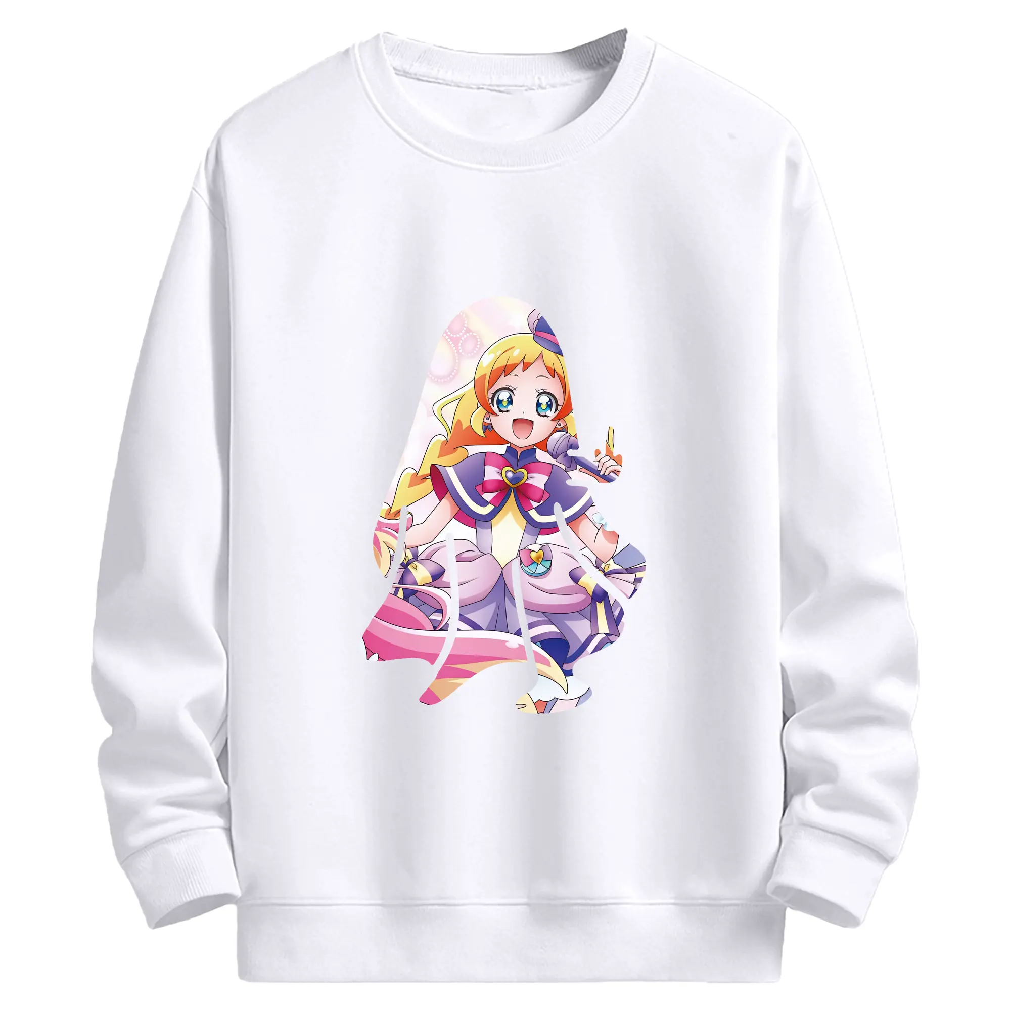 わんだふるぷりきゅあ グッズ 犬飼いろは - 高品質 クルーネック スウェット ・ コットン59％ ポリエステル41％ ・ ユニセックス 長袖 トレーナー ・ カジュアル デイリー スポーツ 散歩用