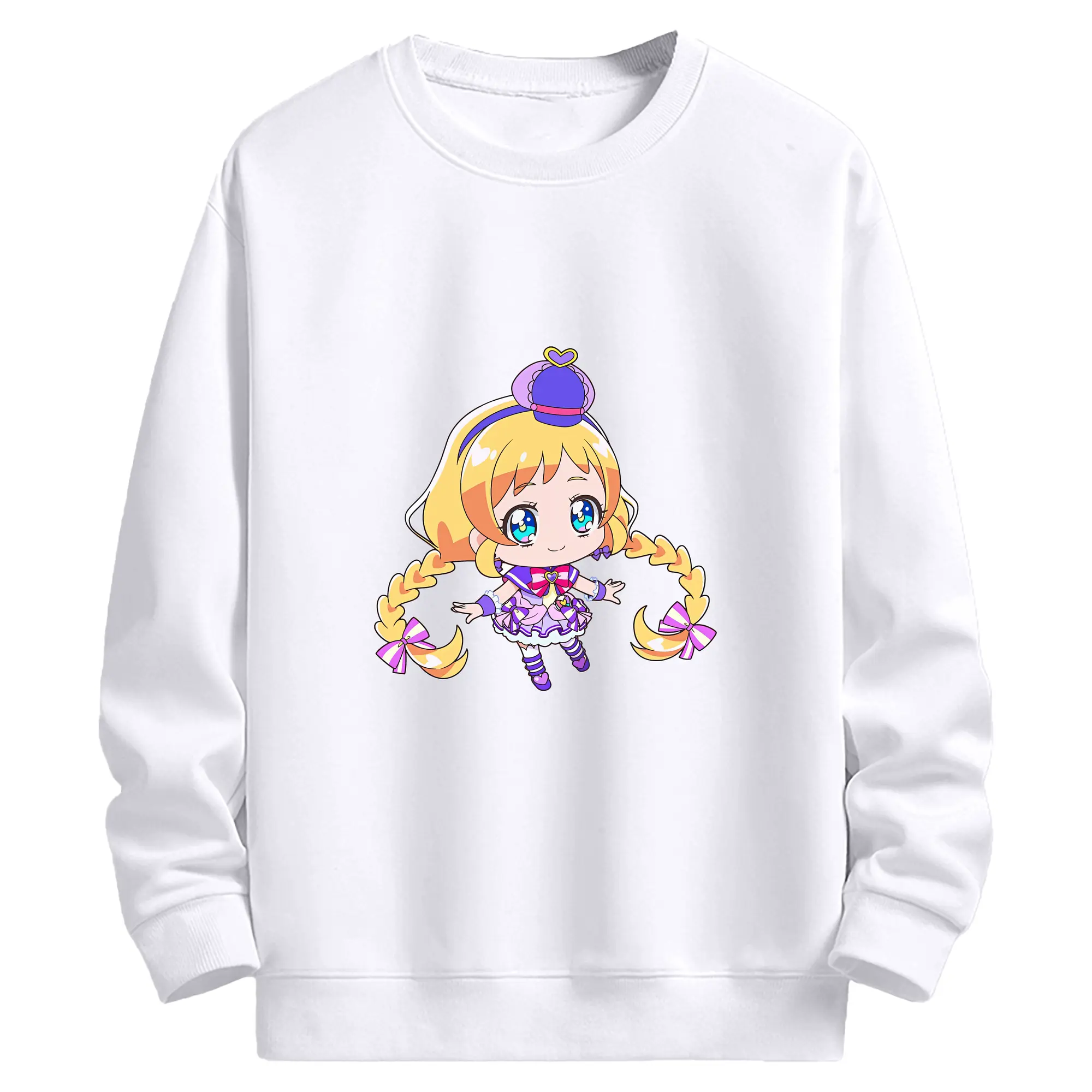 わんだふるぷりきゅあ グッズ 犬飼いろは - 高品質 クルーネック スウェット ・ コットン59％ ポリエステル41％ ・ ユニセックス 長袖 トレーナー ・ カジュアル デイリー スポーツ 散歩用