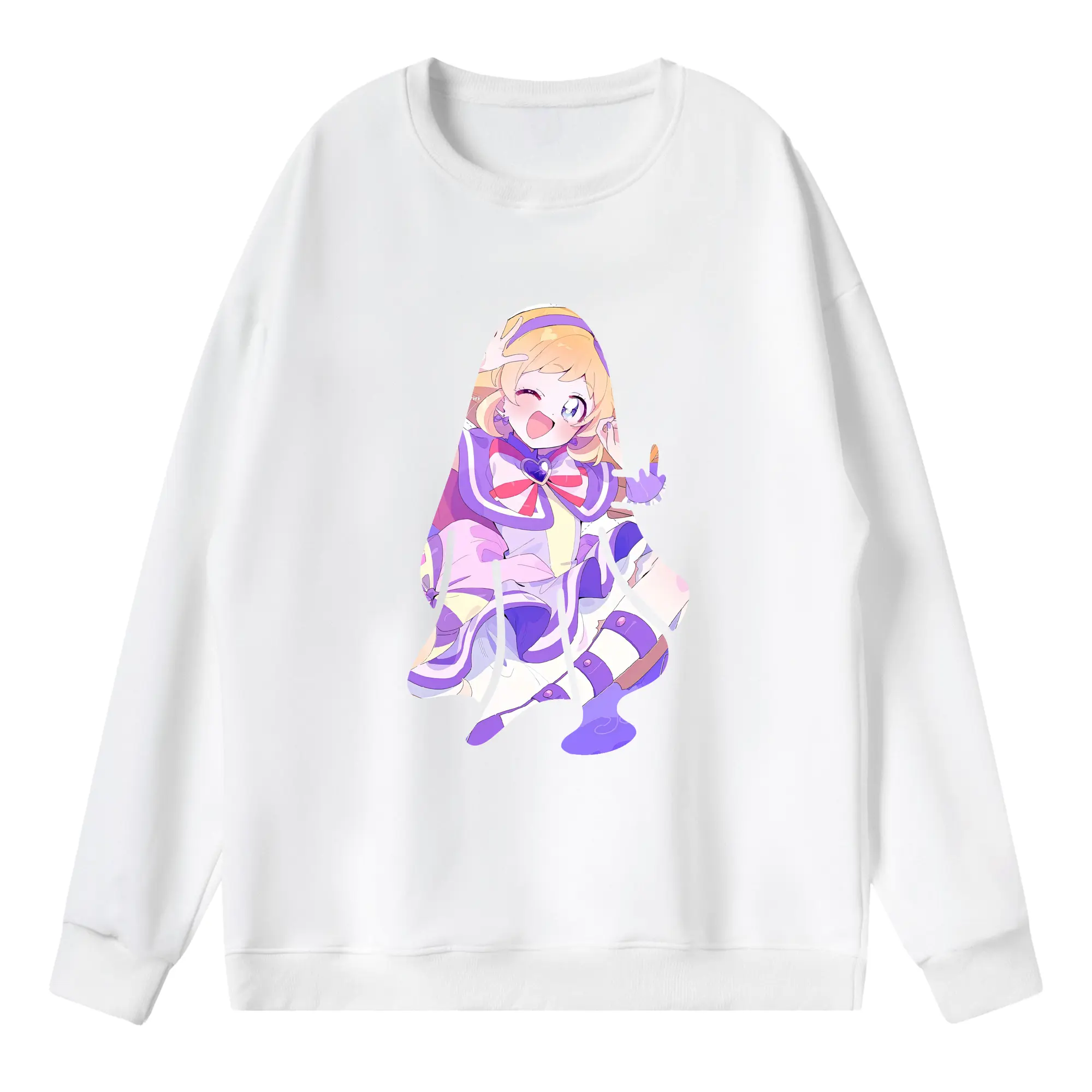 わんだふるぷりきゅあ グッズ 犬飼いろは - 薄手 クルーネック スウェット 裏毛260g · ポリエステル 春秋向け カジュアル 男女兼用 · トレーナー デイリー スポーツ 散歩に最適