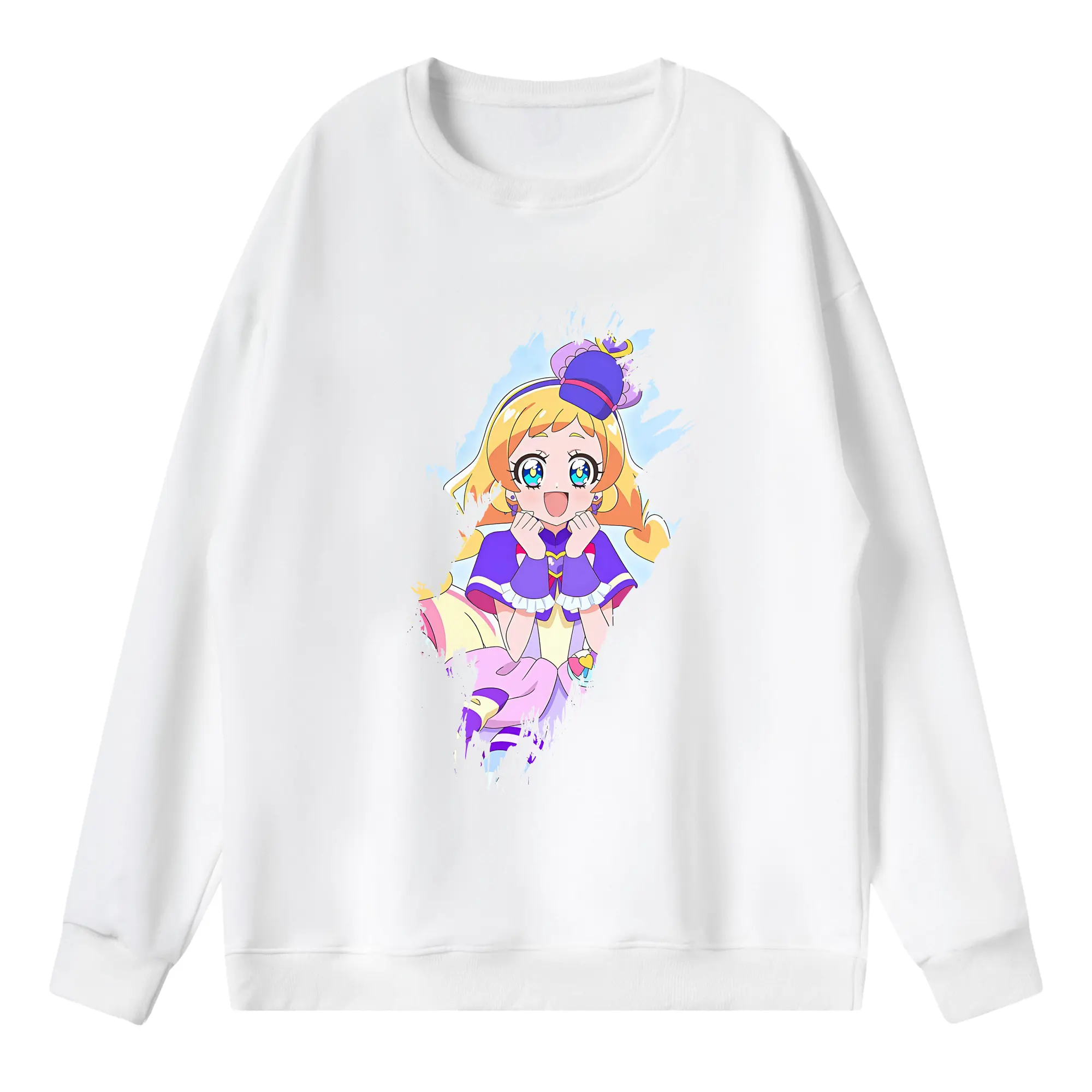 わんだふるぷりきゅあ グッズ 犬飼いろは - 薄手 クルーネック スウェット 裏毛260g · ポリエステル 春秋向け カジュアル 男女兼用 · トレーナー デイリー スポーツ 散歩に最適