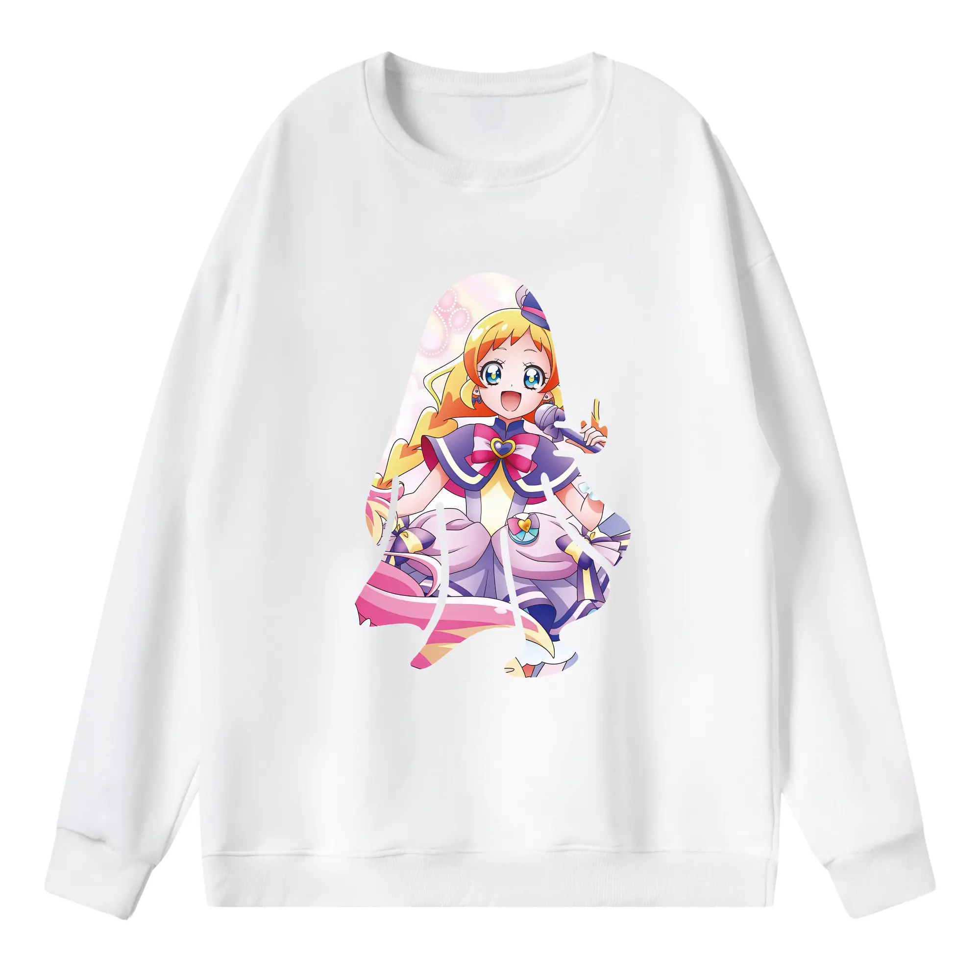 わんだふるぷりきゅあ グッズ 犬飼いろは - 薄手 クルーネック スウェット 裏毛260g · ポリエステル 春秋向け カジュアル 男女兼用 · トレーナー デイリー スポーツ 散歩に最適