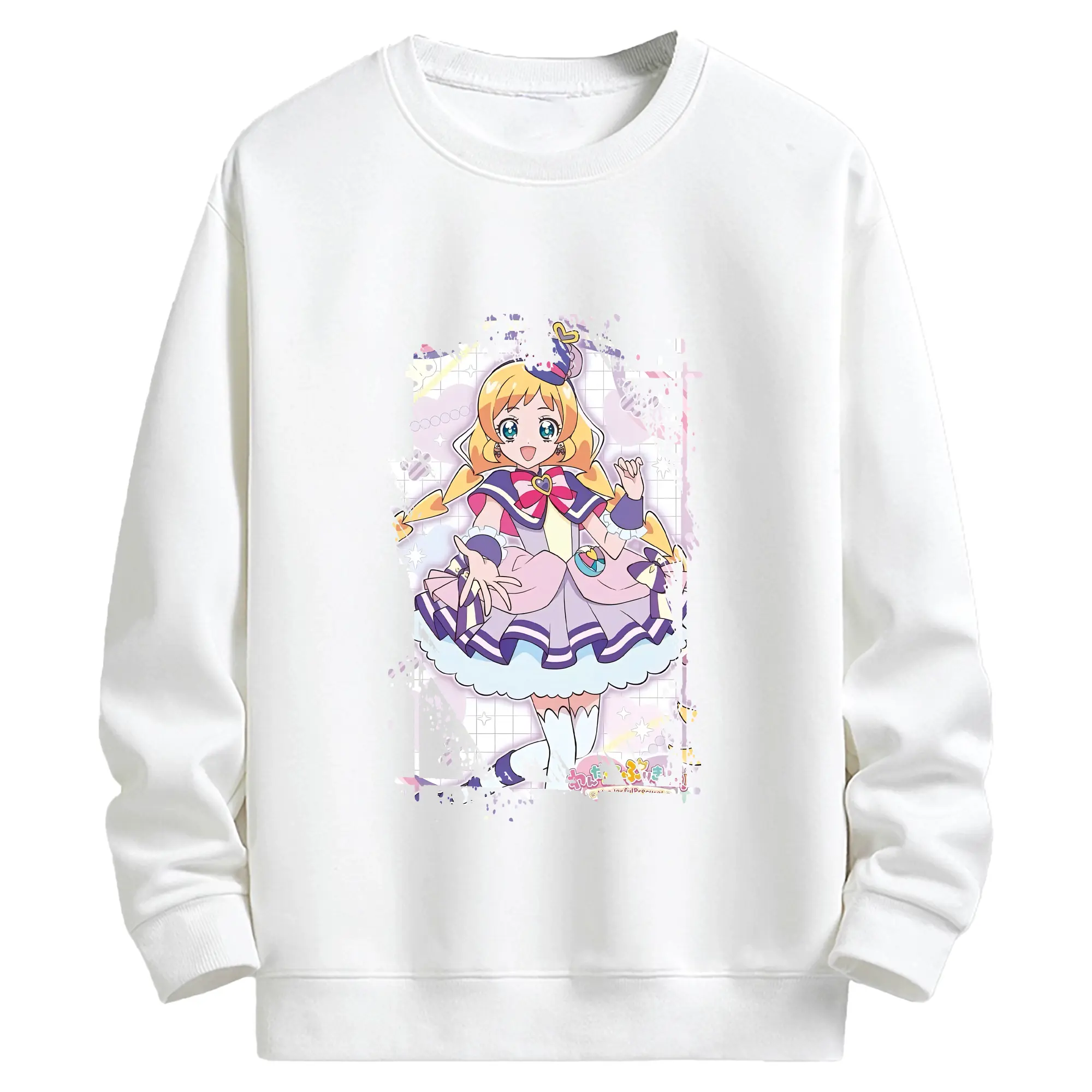 わんだふるぷりきゅあ グッズ 犬飼いろは - キッズ クルーネックスウェットシャツ ・ フロントプリント ・ 綿80％ ポリエステル20％ ・ 快適 通学 スポーツ 日常使い お散歩用