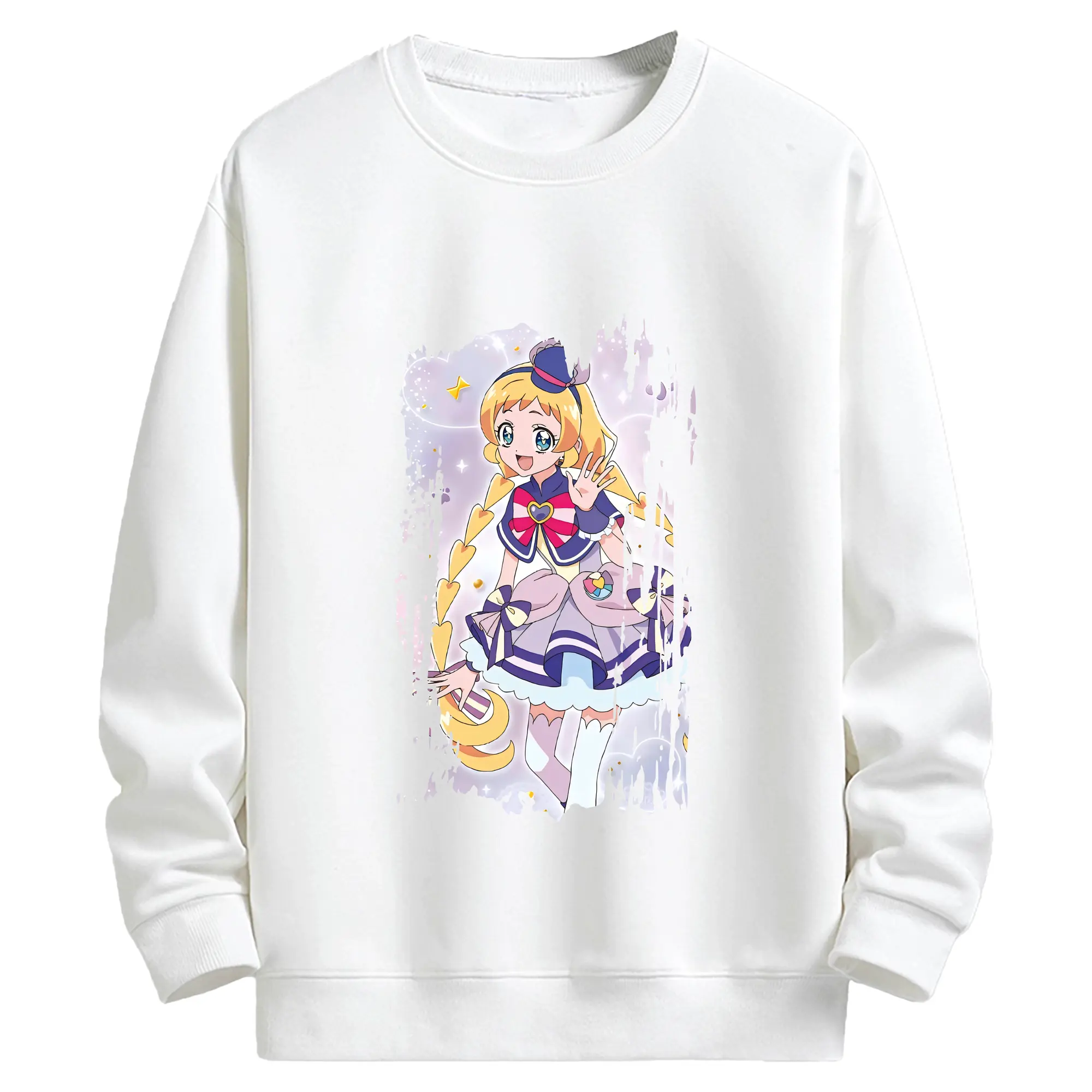 わんだふるぷりきゅあ グッズ 犬飼いろは - キッズ クルーネックスウェットシャツ ・ フロントプリント ・ 綿80％ ポリエステル20％ ・ 快適 通学 スポーツ 日常使い お散歩用