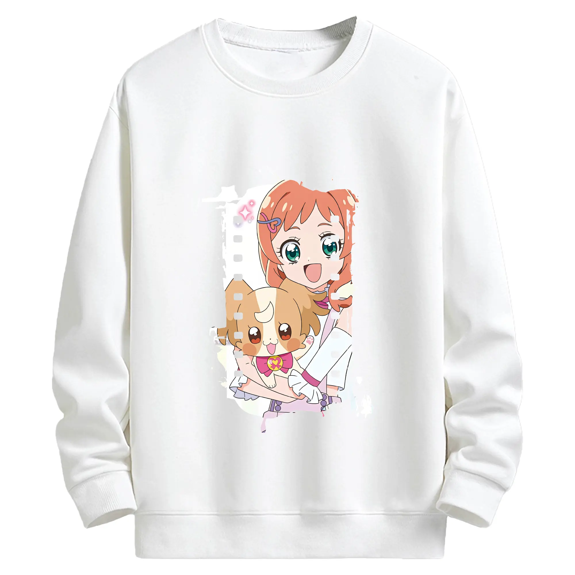 わんだふるぷりきゅあ グッズ 犬飼いろは - キッズ クルーネックスウェットシャツ ・ フロントプリント ・ 綿80％ ポリエステル20％ ・ 快適 通学 スポーツ 日常使い お散歩用