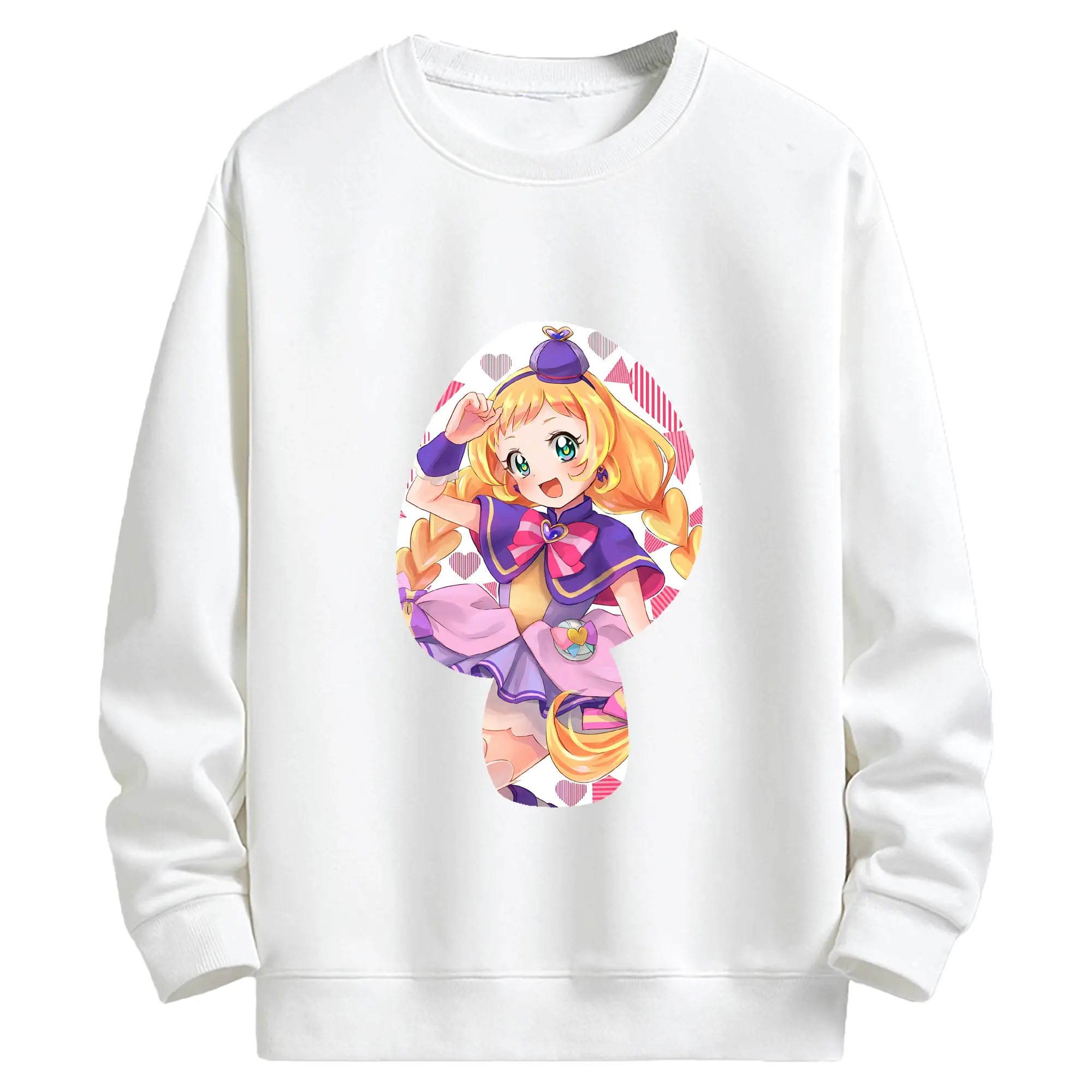 わんだふるぷりきゅあ グッズ 犬飼いろは - キッズ クルーネックスウェットシャツ ・ フロントプリント ・ 綿80％ ポリエステル20％ ・ 快適 通学 スポーツ 日常使い お散歩用