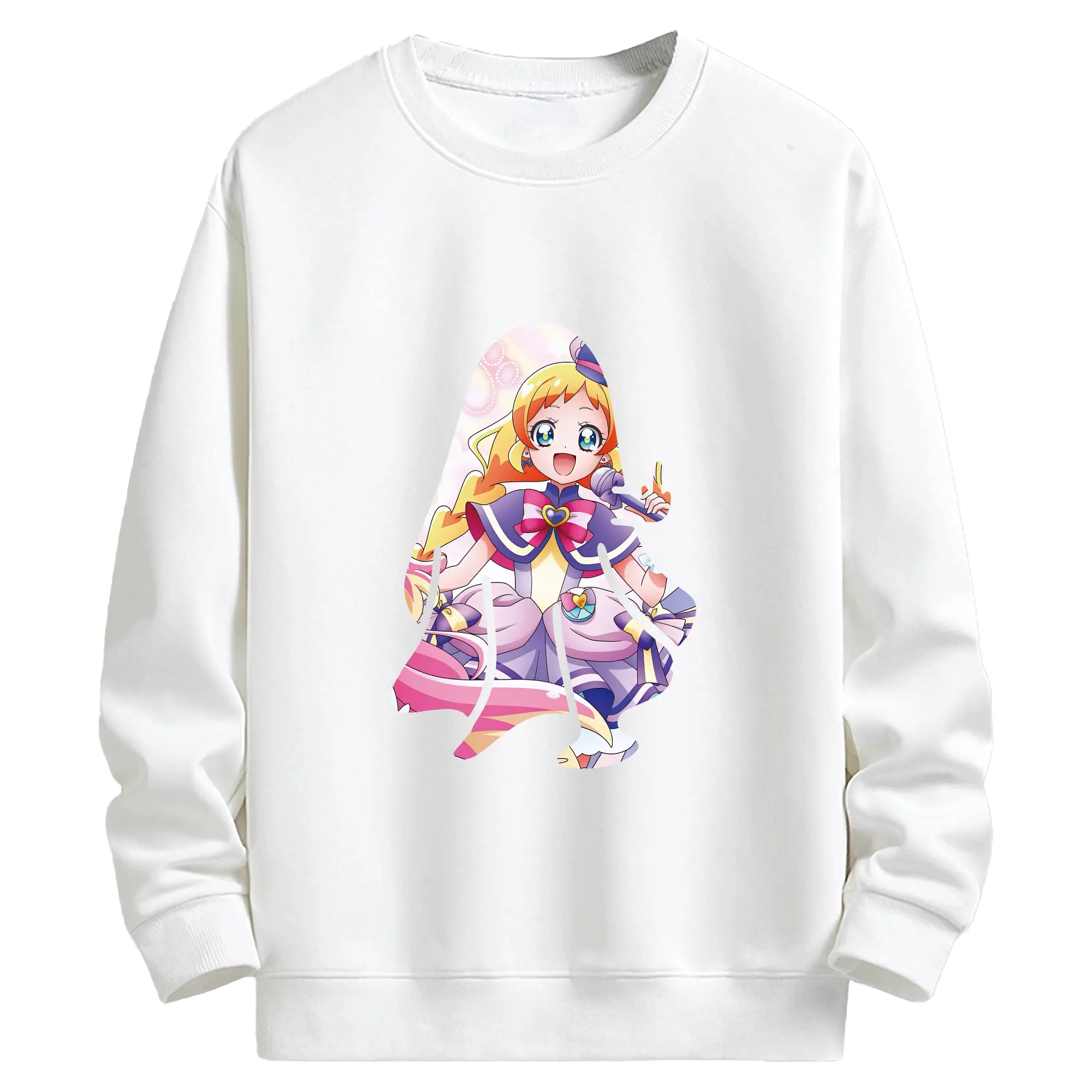 わんだふるぷりきゅあ グッズ 犬飼いろは - キッズ クルーネックスウェットシャツ ・ フロントプリント ・ 綿80％ ポリエステル20％ ・ 快適 通学 スポーツ 日常使い お散歩用