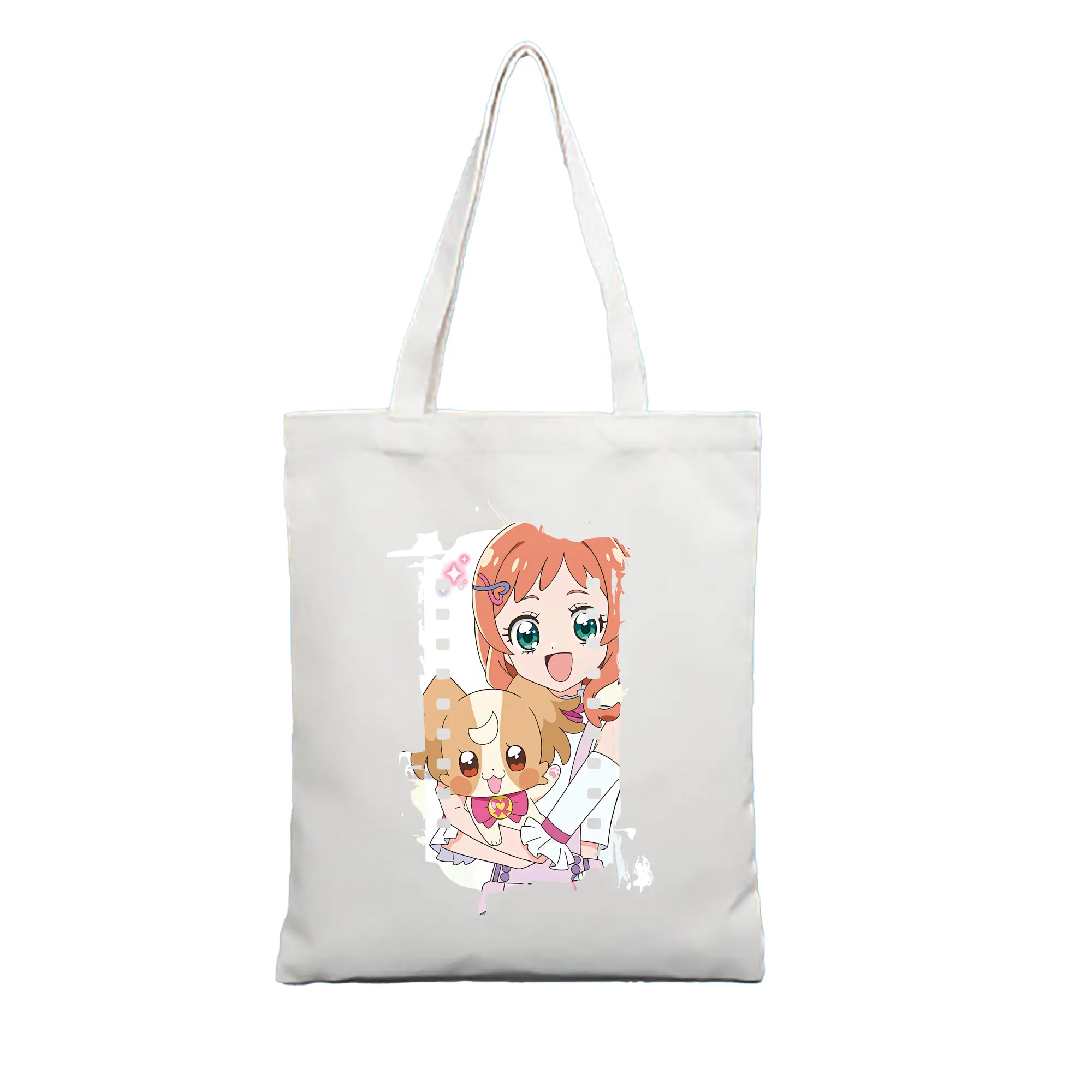 わんだふるぷりきゅあ グッズ 犬飼いろは - 縦型キャンバス手提げバッグ（トートバッグ） ・ キャンバス素材 ・ ショッピング用 ・ 軽量 丈夫 お手入れ簡単