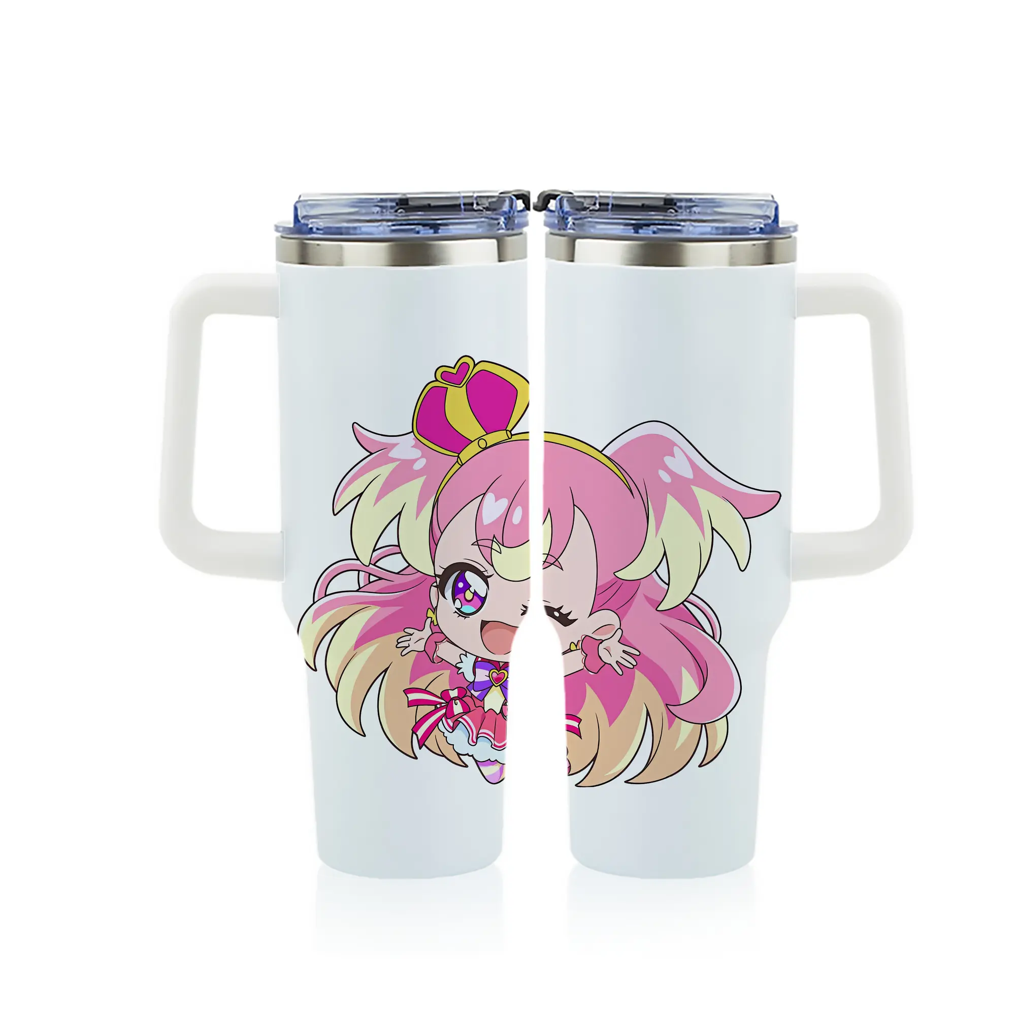 わんだふるぷりきゅあ グッズ 犬飼こむぎ - 1200mL フルプリント車用タンブラー ・ 304ステンレス 内側 ・ 201ステンレス 外側 ・ 保温 保冷 ・ 通勤 ドライブ アウトドア用