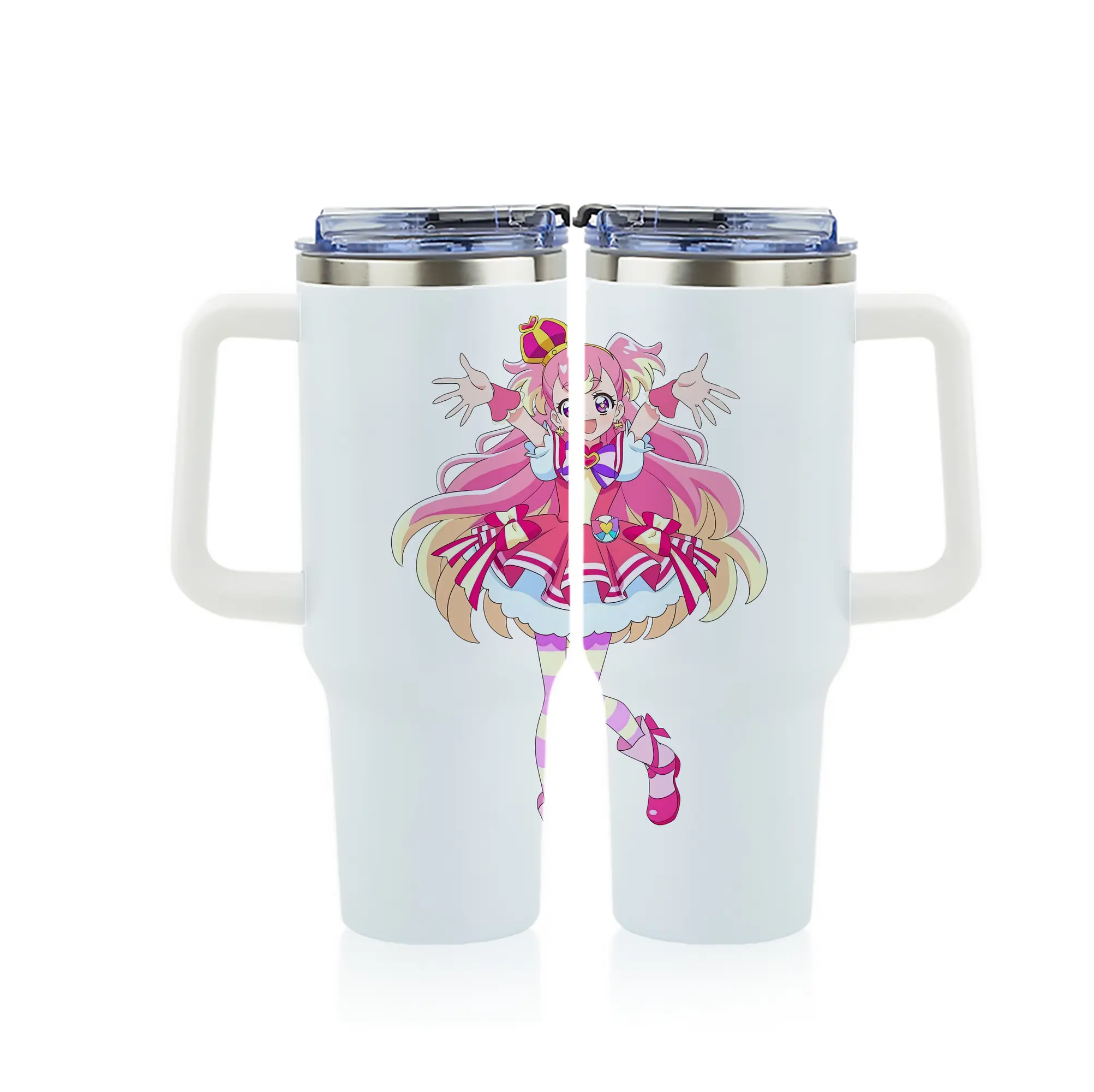 わんだふるぷりきゅあ グッズ 犬飼こむぎ - 1200mL フルプリント車用タンブラー ・ 304ステンレス 内側 ・ 201ステンレス 外側 ・ 保温 保冷 ・ 通勤 ドライブ アウトドア用