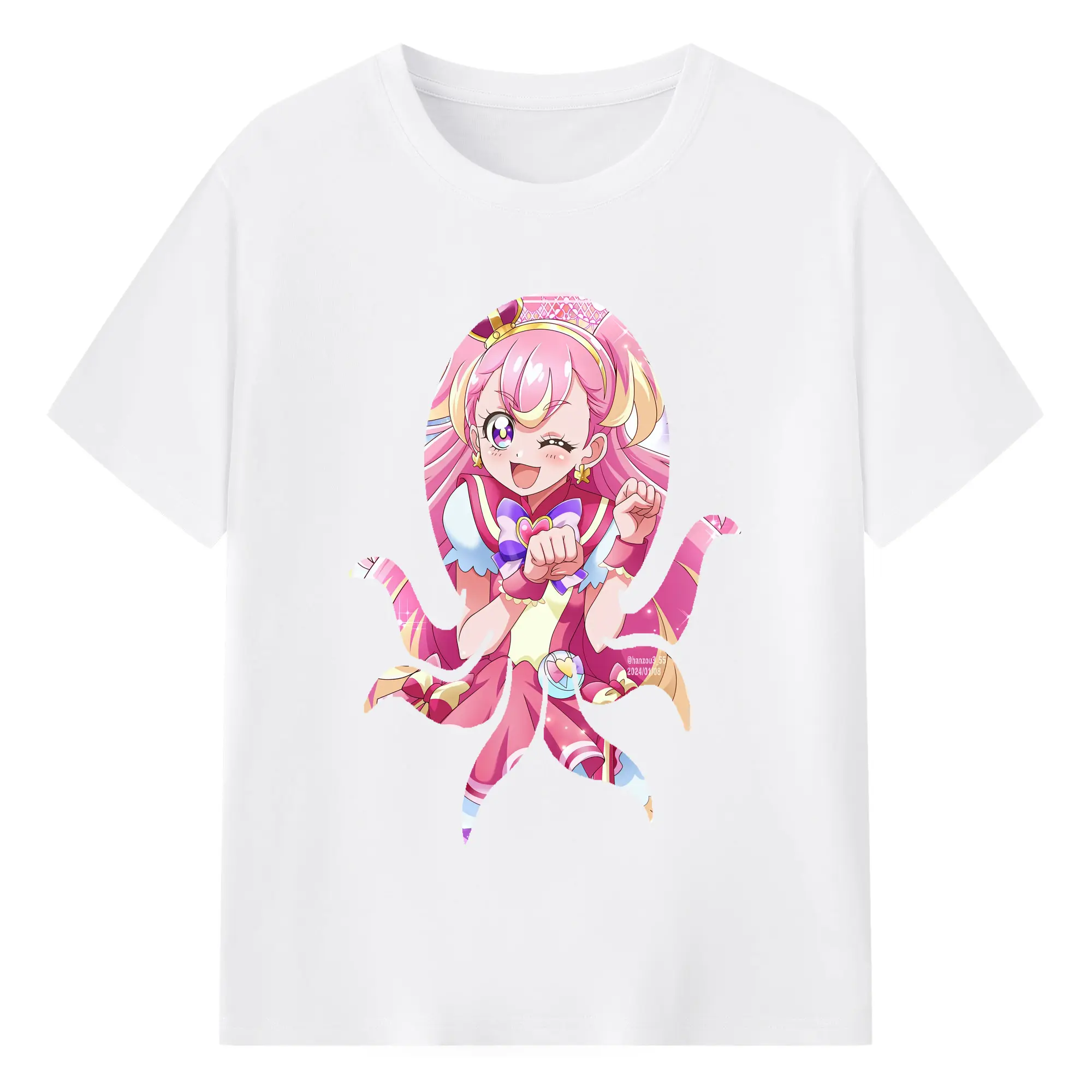 わんだふるぷりきゅあ グッズ 犬飼こむぎ - 綿100％ 半袖Tシャツ ・ フロントプリント ・ 快適 通気性 ・ 日常使い 散歩 スポーツ用