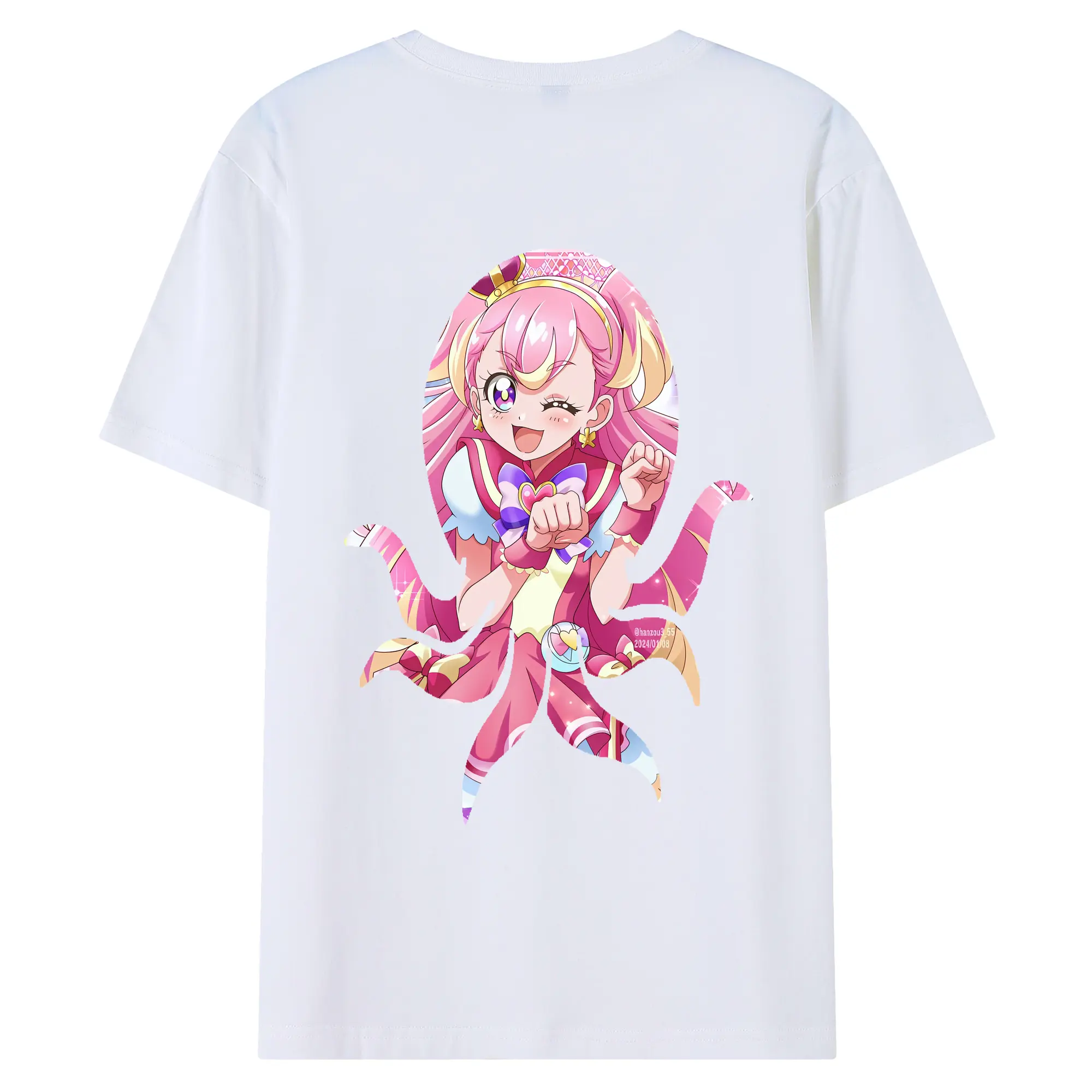 わんだふるぷりきゅあ グッズ 犬飼こむぎ - 綿100％ 半袖Tシャツ ・ バックプリント ・ 快適 通気性 ・ 日常使い 散歩 スポーツ用