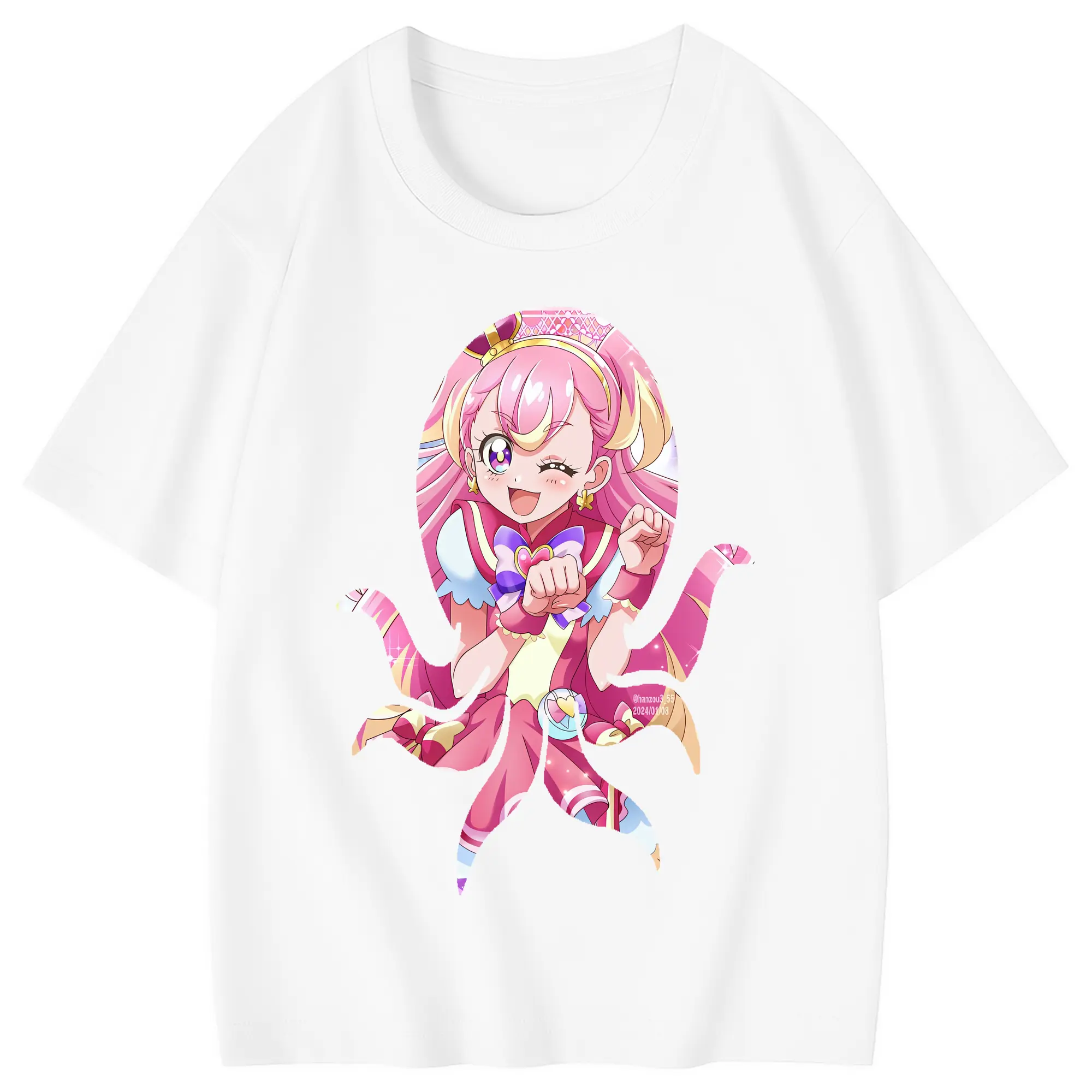 わんだふるぷりきゅあ グッズ 犬飼こむぎ - 綿100％ キッズTシャツ ・ フロントプリント ・ 快適 通気性 ・ スポーツ カジュアル 散歩用