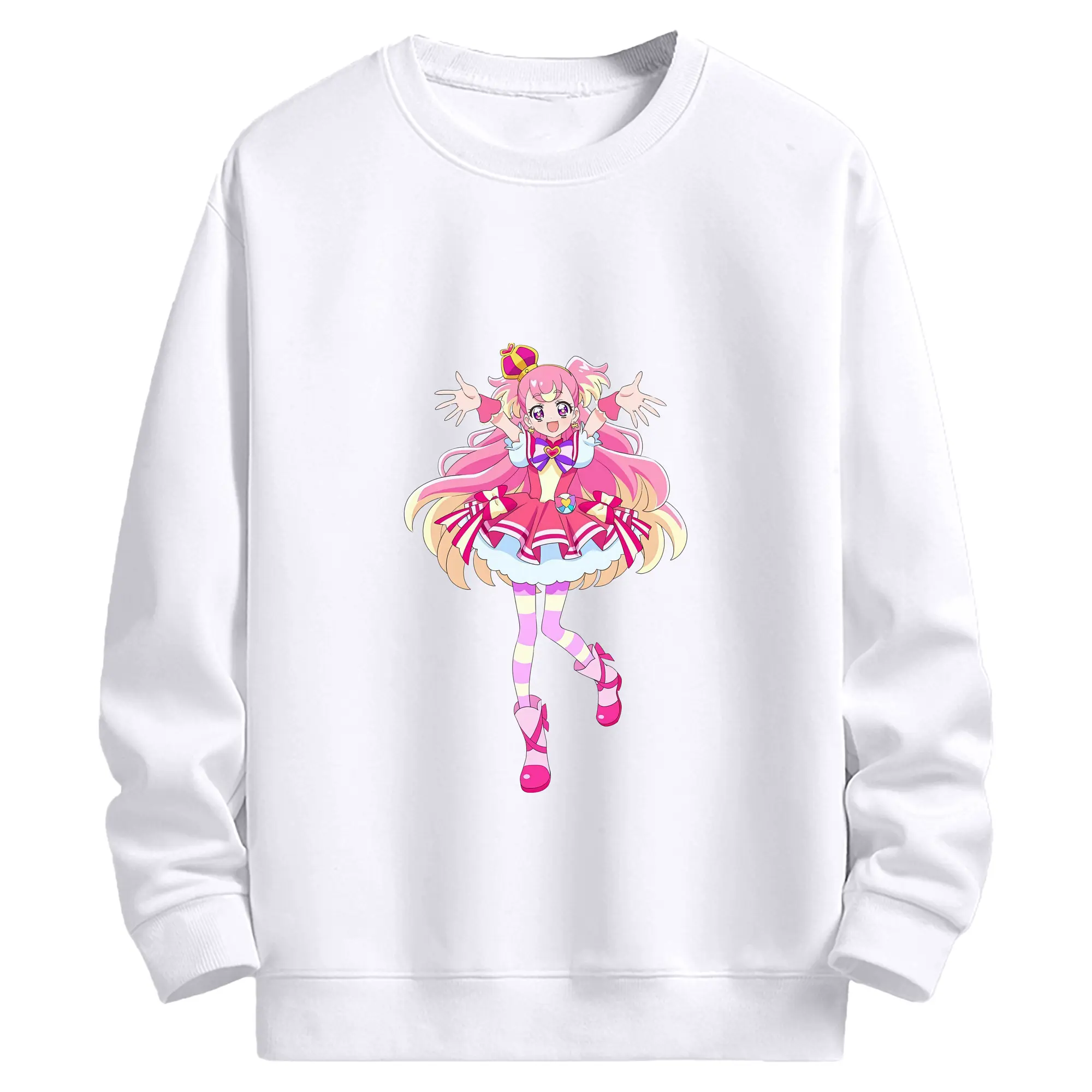 わんだふるぷりきゅあ グッズ 犬飼こむぎ - 高品質 クルーネック スウェット ・ コットン59％ ポリエステル41％ ・ ユニセックス 長袖 トレーナー ・ カジュアル デイリー スポーツ 散歩用