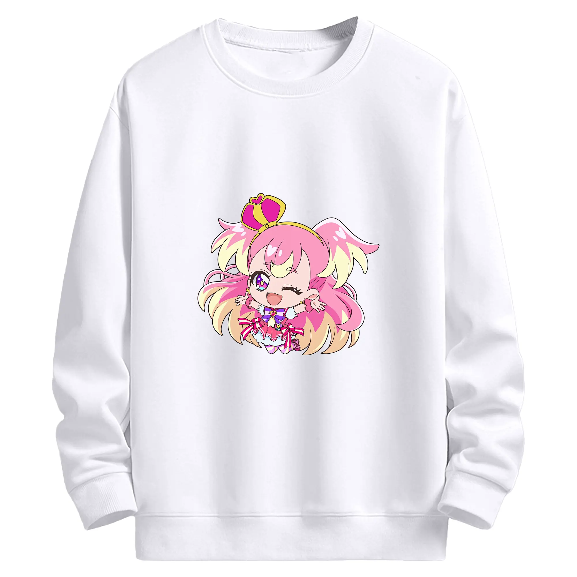 わんだふるぷりきゅあ グッズ 犬飼こむぎ - 高品質 クルーネック スウェット ・ コットン59％ ポリエステル41％ ・ ユニセックス 長袖 トレーナー ・ カジュアル デイリー スポーツ 散歩用