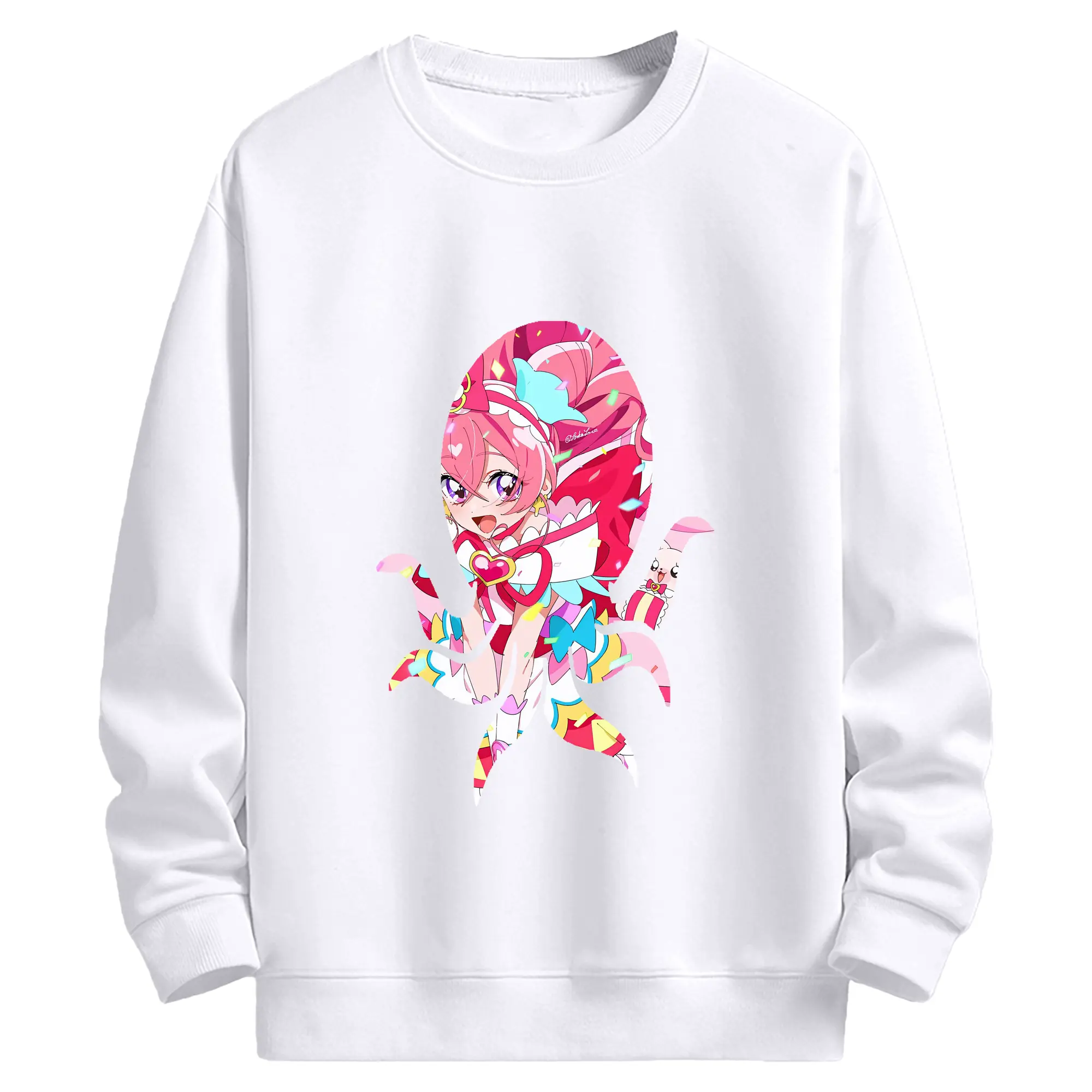 わんだふるぷりきゅあ グッズ 犬飼こむぎ - 高品質 クルーネック スウェット ・ コットン59％ ポリエステル41％ ・ ユニセックス 長袖 トレーナー ・ カジュアル デイリー スポーツ 散歩用