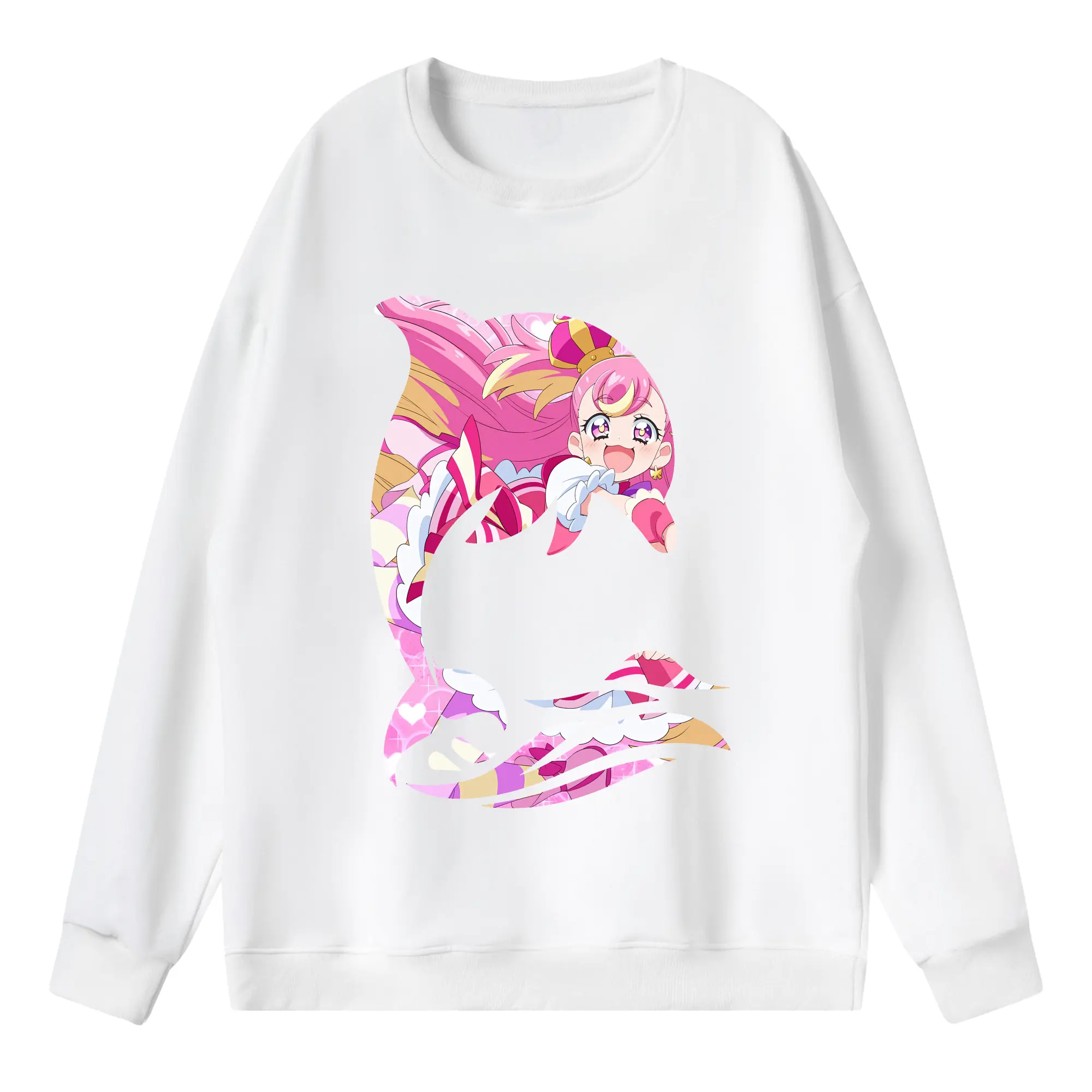 わんだふるぷりきゅあ グッズ 犬飼こむぎ - 薄手 クルーネック スウェット 裏毛260g · ポリエステル 春秋向け カジュアル 男女兼用 · トレーナー デイリー スポーツ 散歩に最適