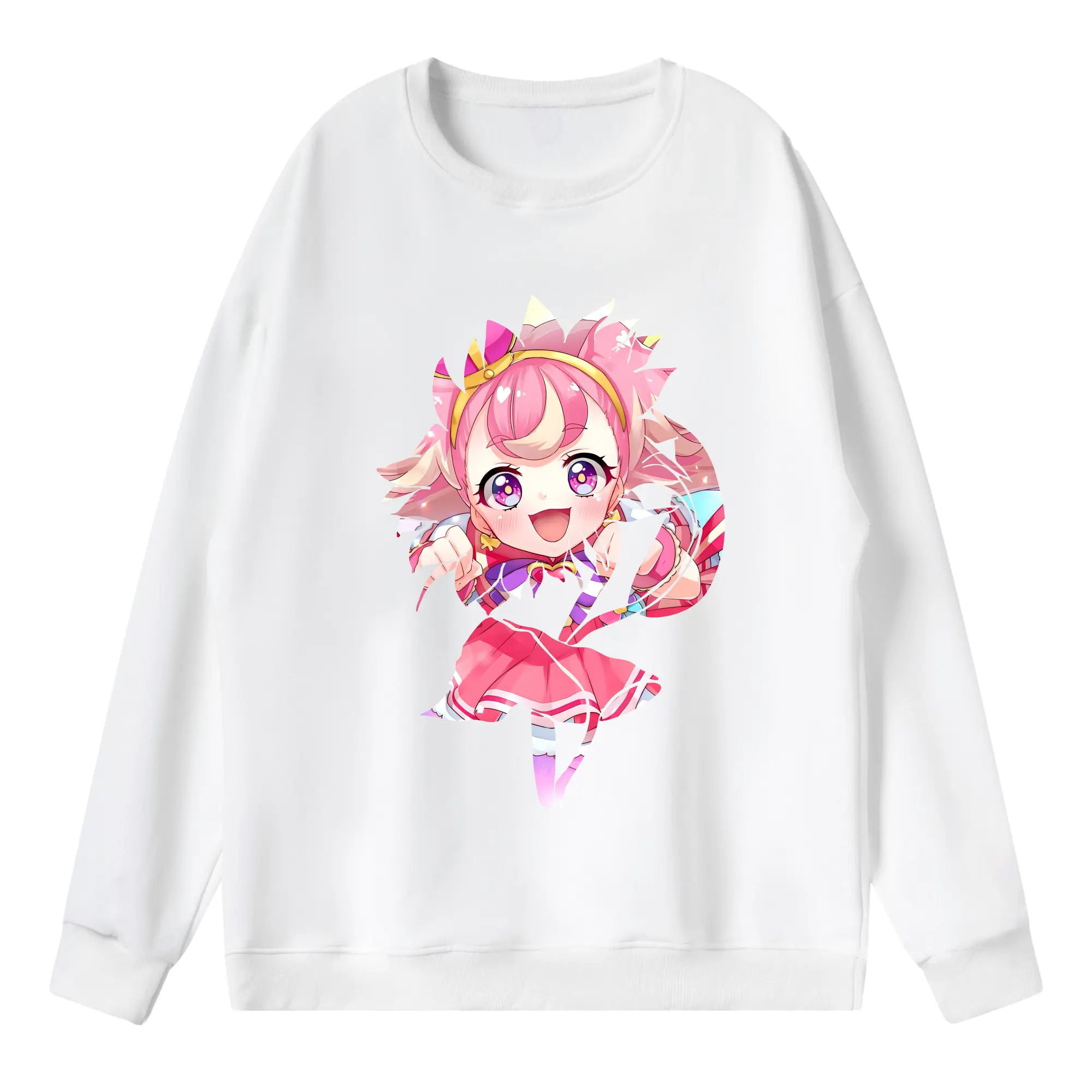 わんだふるぷりきゅあ グッズ 犬飼こむぎ - 薄手 クルーネック スウェット 裏毛260g · ポリエステル 春秋向け カジュアル 男女兼用 · トレーナー デイリー スポーツ 散歩に最適