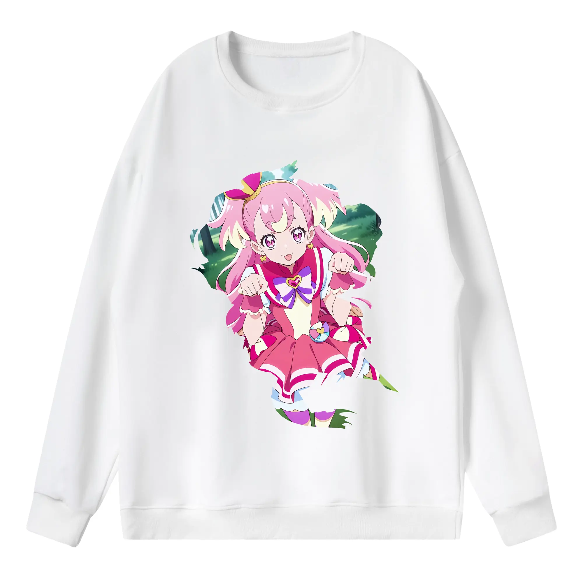 わんだふるぷりきゅあ グッズ 犬飼こむぎ - 薄手 クルーネック スウェット 裏毛260g · ポリエステル 春秋向け カジュアル 男女兼用 · トレーナー デイリー スポーツ 散歩に最適