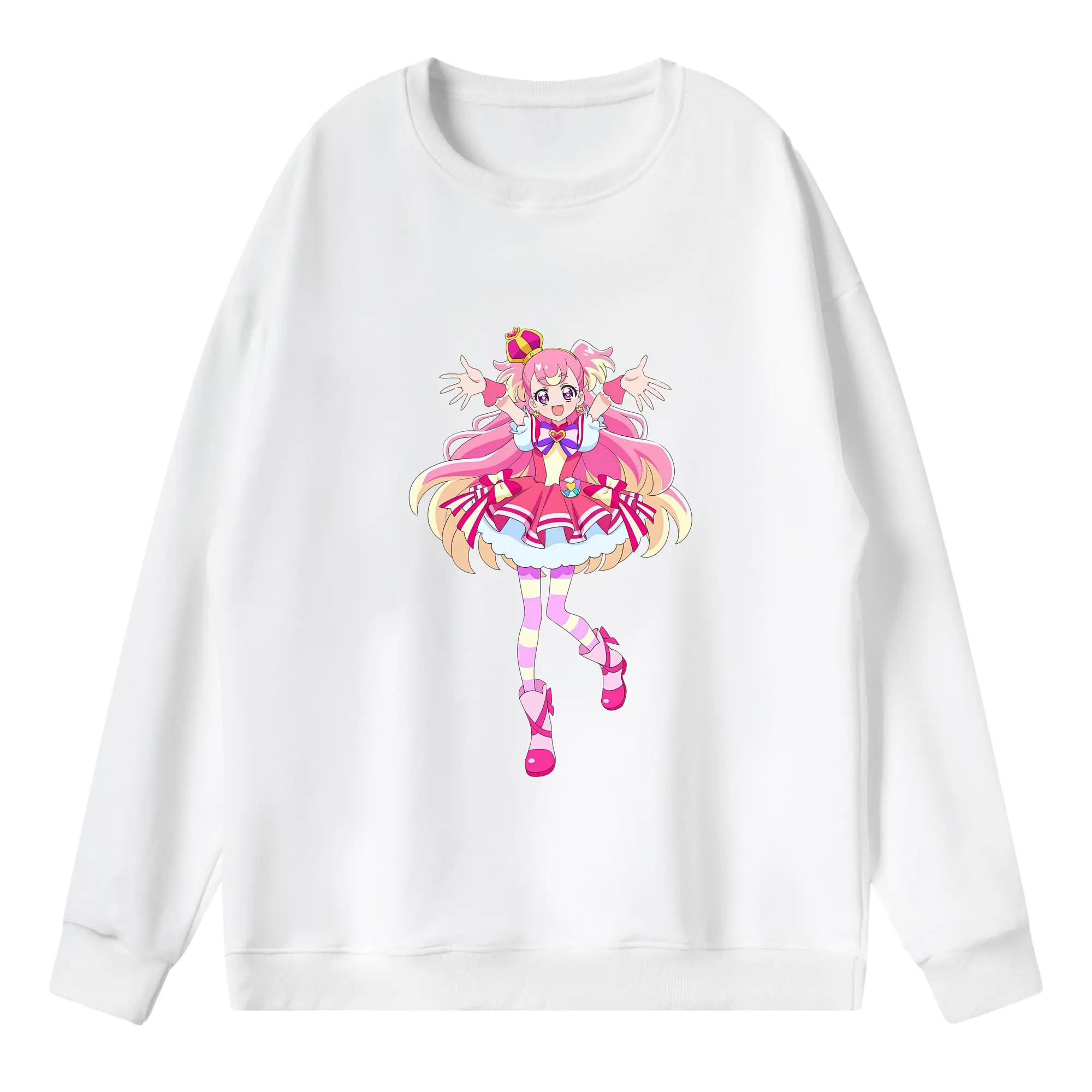 わんだふるぷりきゅあ グッズ 犬飼こむぎ - 薄手 クルーネック スウェット 裏毛260g · ポリエステル 春秋向け カジュアル 男女兼用 · トレーナー デイリー スポーツ 散歩に最適