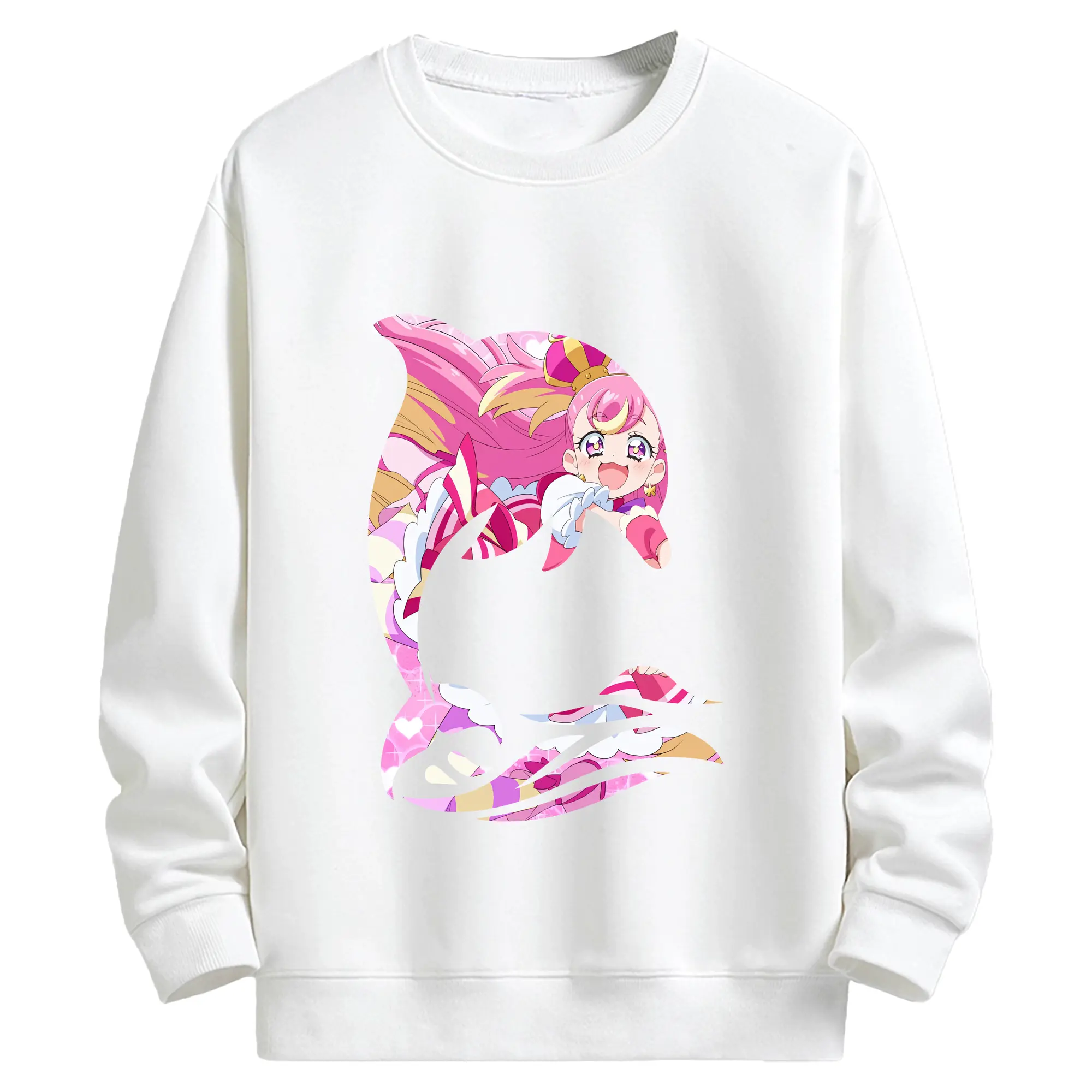 わんだふるぷりきゅあ グッズ 犬飼こむぎ - キッズ クルーネックスウェットシャツ ・ フロントプリント ・ 綿80％ ポリエステル20％ ・ 快適 通学 スポーツ 日常使い お散歩用