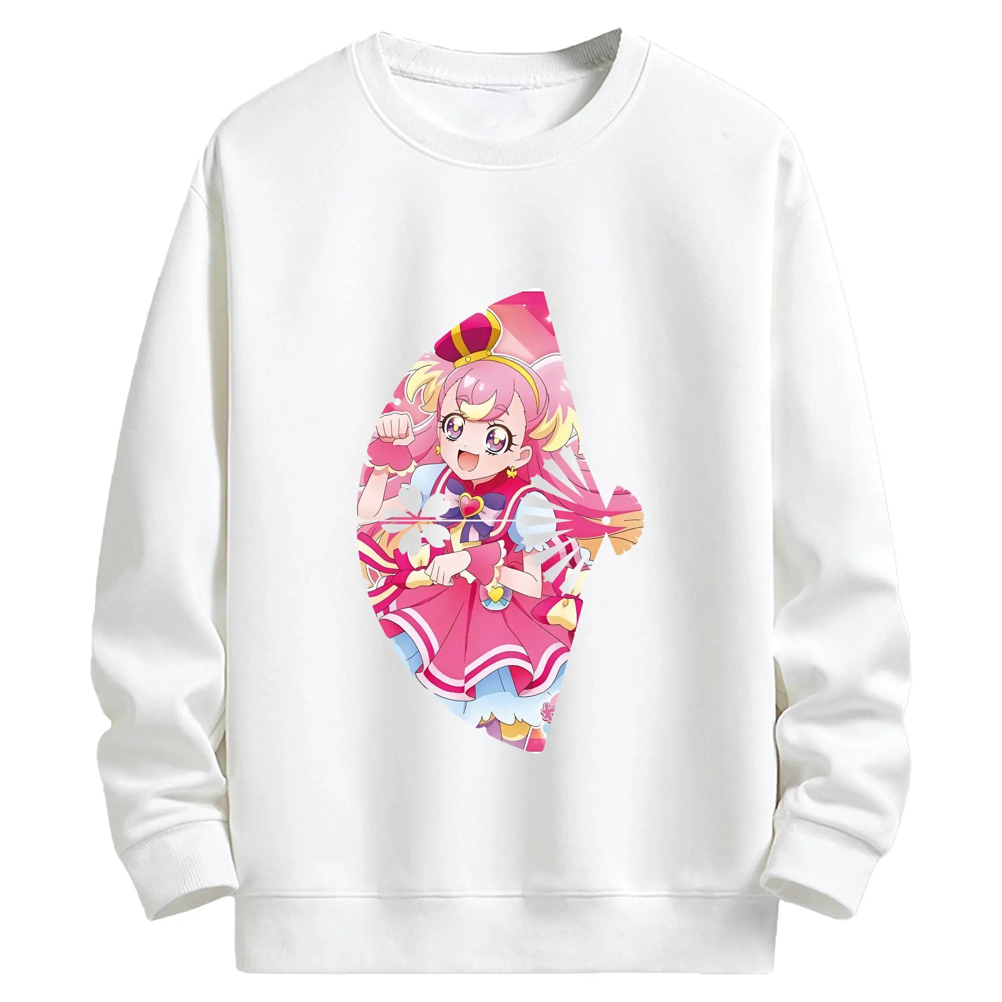 わんだふるぷりきゅあ グッズ 犬飼こむぎ - キッズ クルーネックスウェットシャツ ・ フロントプリント ・ 綿80％ ポリエステル20％ ・ 快適 通学 スポーツ 日常使い お散歩用