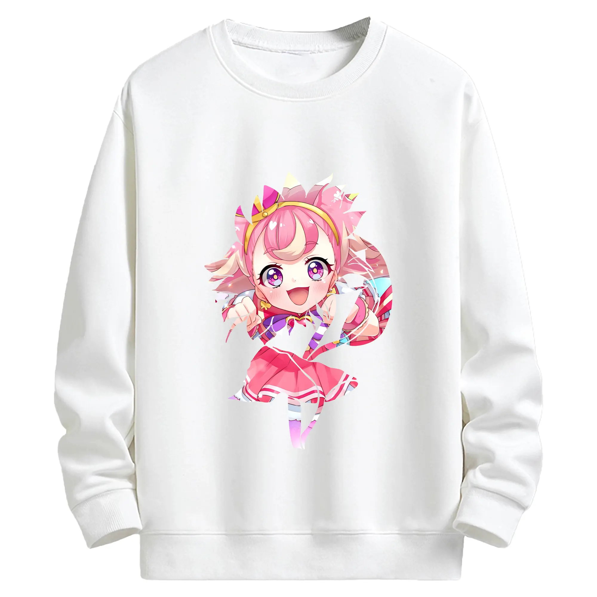 わんだふるぷりきゅあ グッズ 犬飼こむぎ - キッズ クルーネックスウェットシャツ ・ フロントプリント ・ 綿80％ ポリエステル20％ ・ 快適 通学 スポーツ 日常使い お散歩用